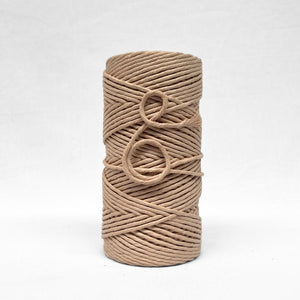 5mm soft stone macrame cottons string standing on white back ground