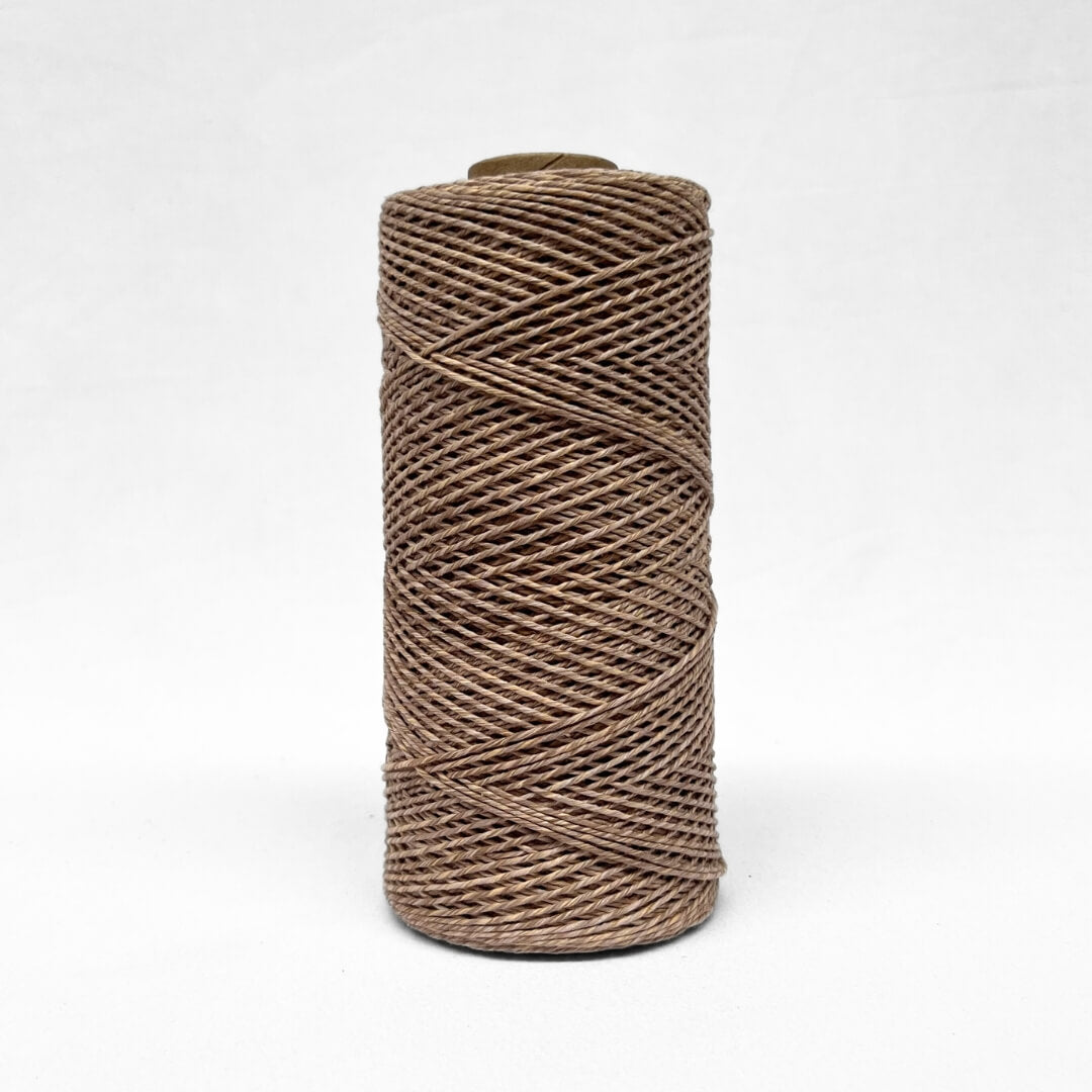 1.5mm cookie dough macrame mixed cord for weaving and micro macrame on white background