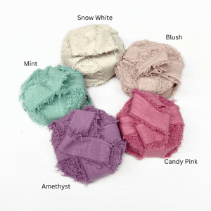 white blush bright pink purple mint frizz ribbon for diy craft group photo