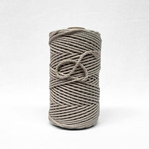 cool muted brown cotton 4mm rope in image with single roll on white background
