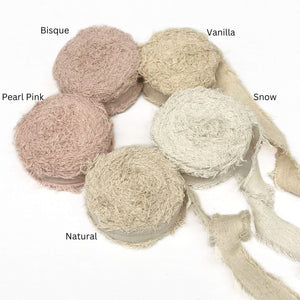 bisque vanilla snow natural pealr pink frizz ribbon roll combination photo florist supplies
