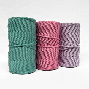 combination photo of three rolls in turquoise hot pink and medium purple on white background