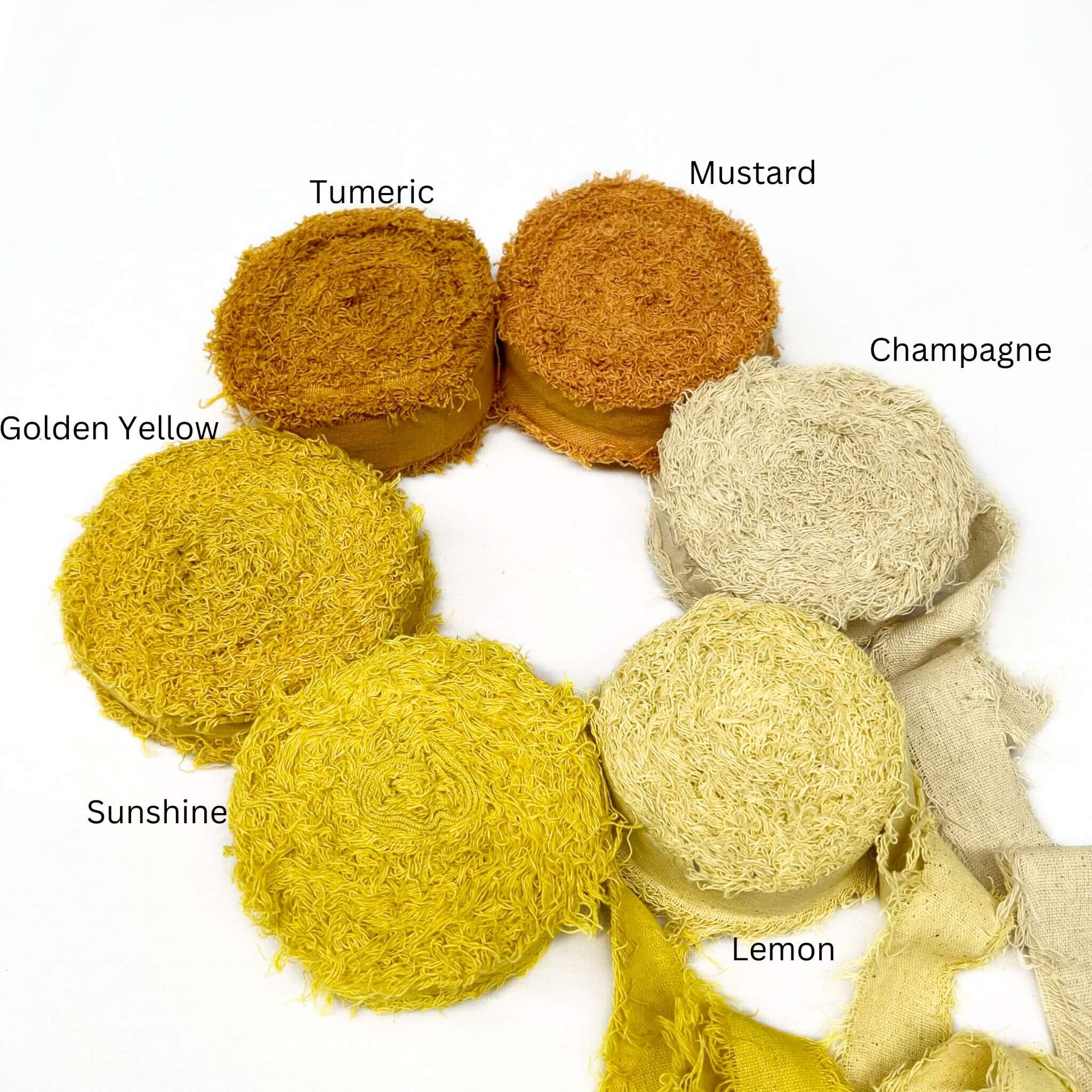 mustrd ligth yellow vibrant yellow colours family photo for frizz ribbon roll on white wall
