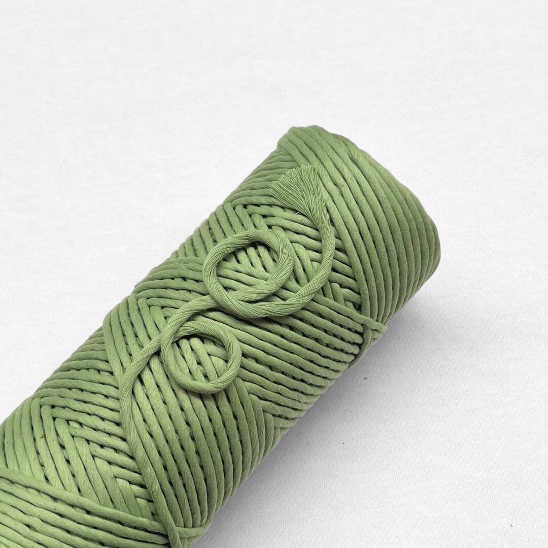 single roll of lemongrass green laying flat on white background