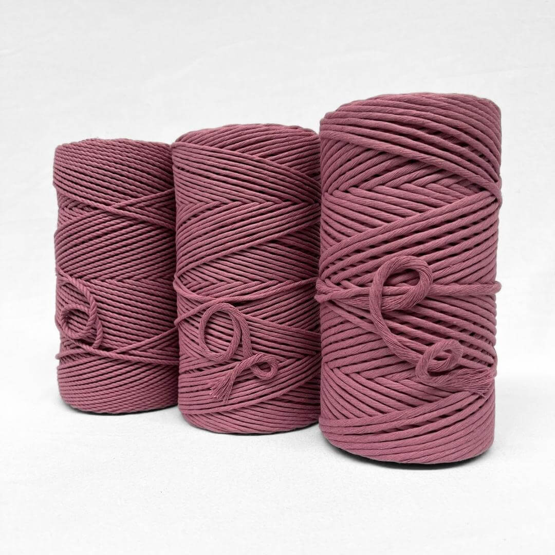 4mm deep pink rope for  and diy craft on white background