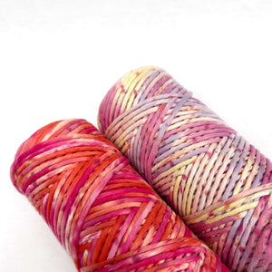 premium macrame cord laid flat on white background to show quality and colour differences