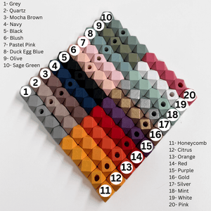 Large Hole Geometric | Colour Wooden Beads