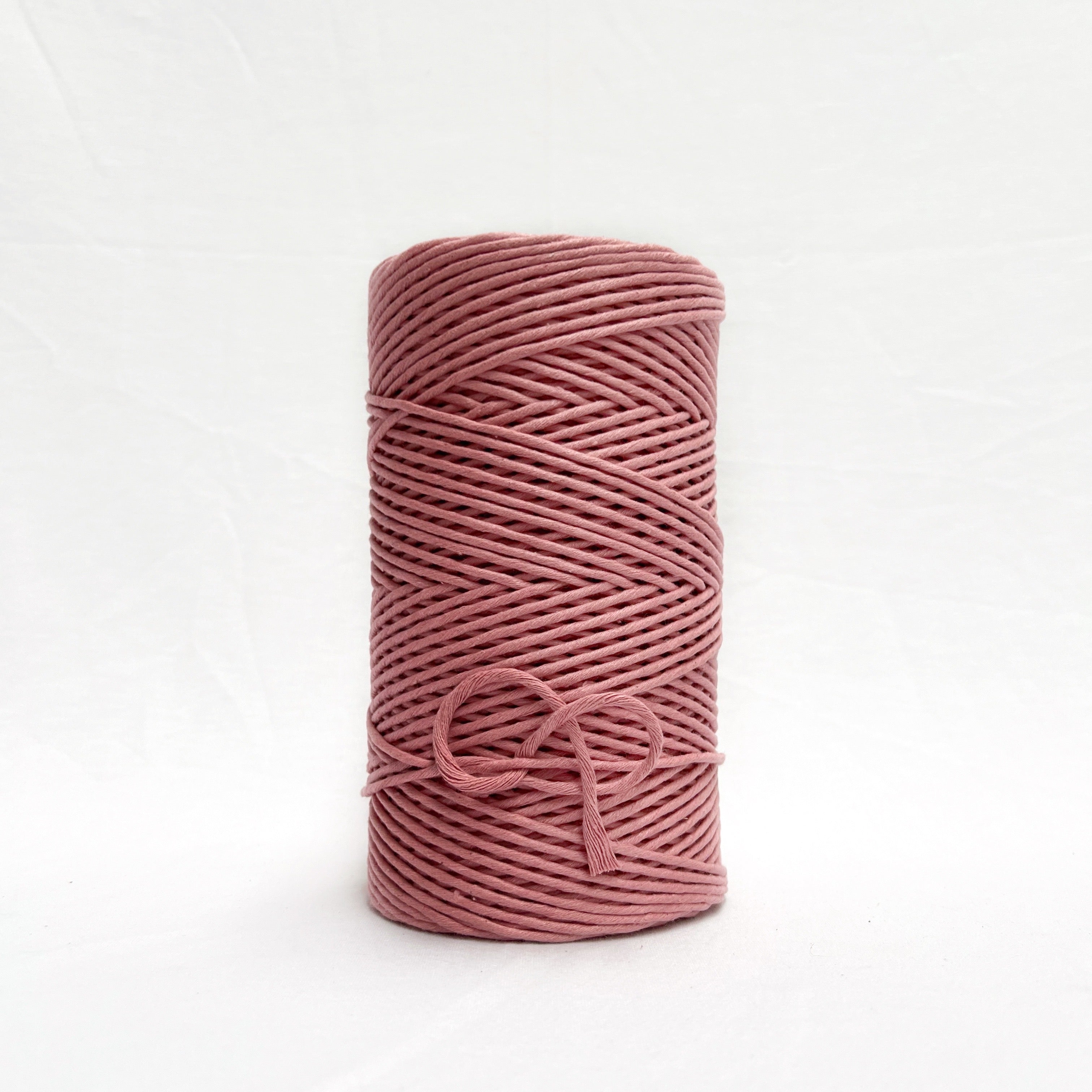 mary maker studio 1kg 5mm recycled cotton macrame string in warm baked blush pink colour suitable for macrame workshops beginners and advanced artists