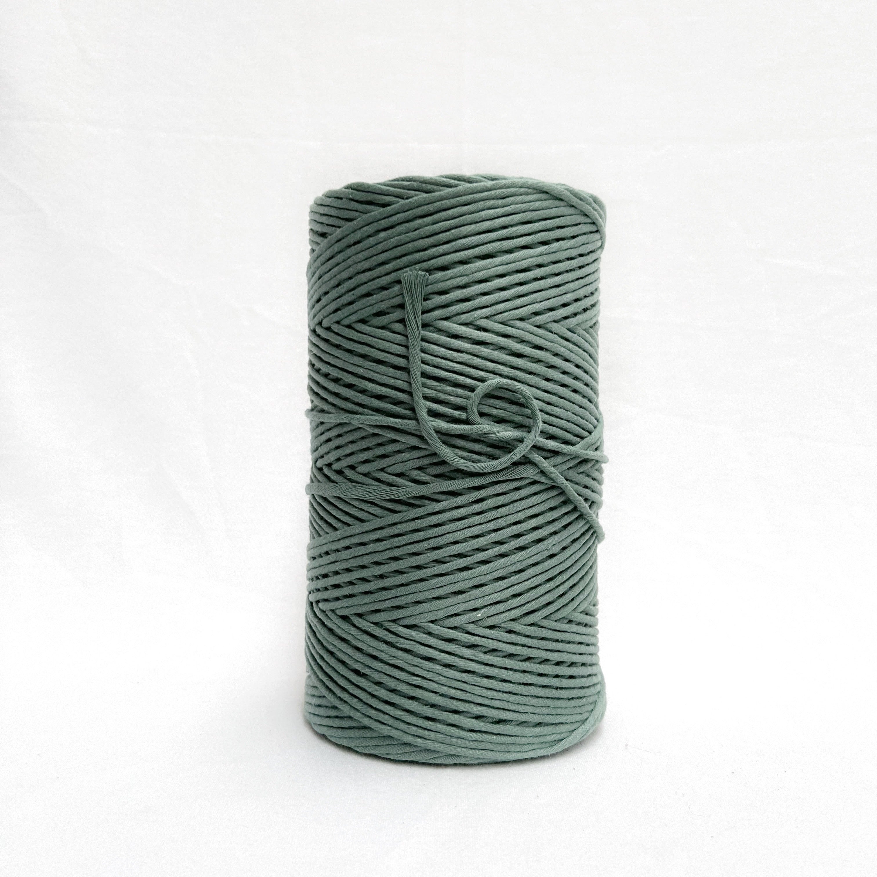 mary maker studio 1kg 5mm recycled cotton macrame string in dusty winter green colour buy online for macrame workshops beginners and advanced artists