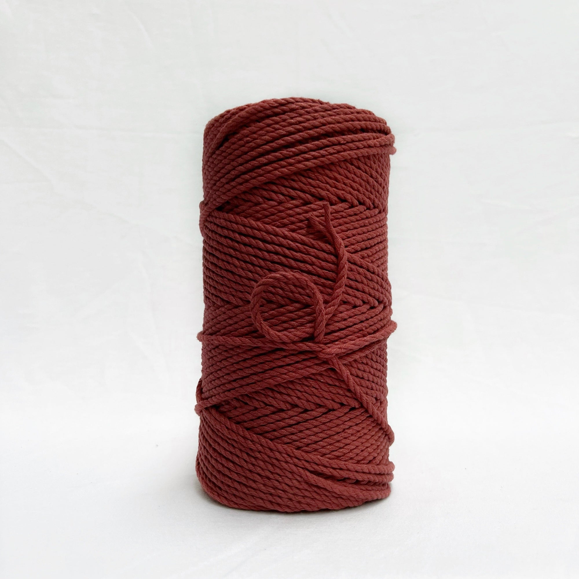 mary maker studio 1kg 4mm recycled cotton macrame rope in apple butter brown red colour suitable for macrame workshops beginners and advanced artists