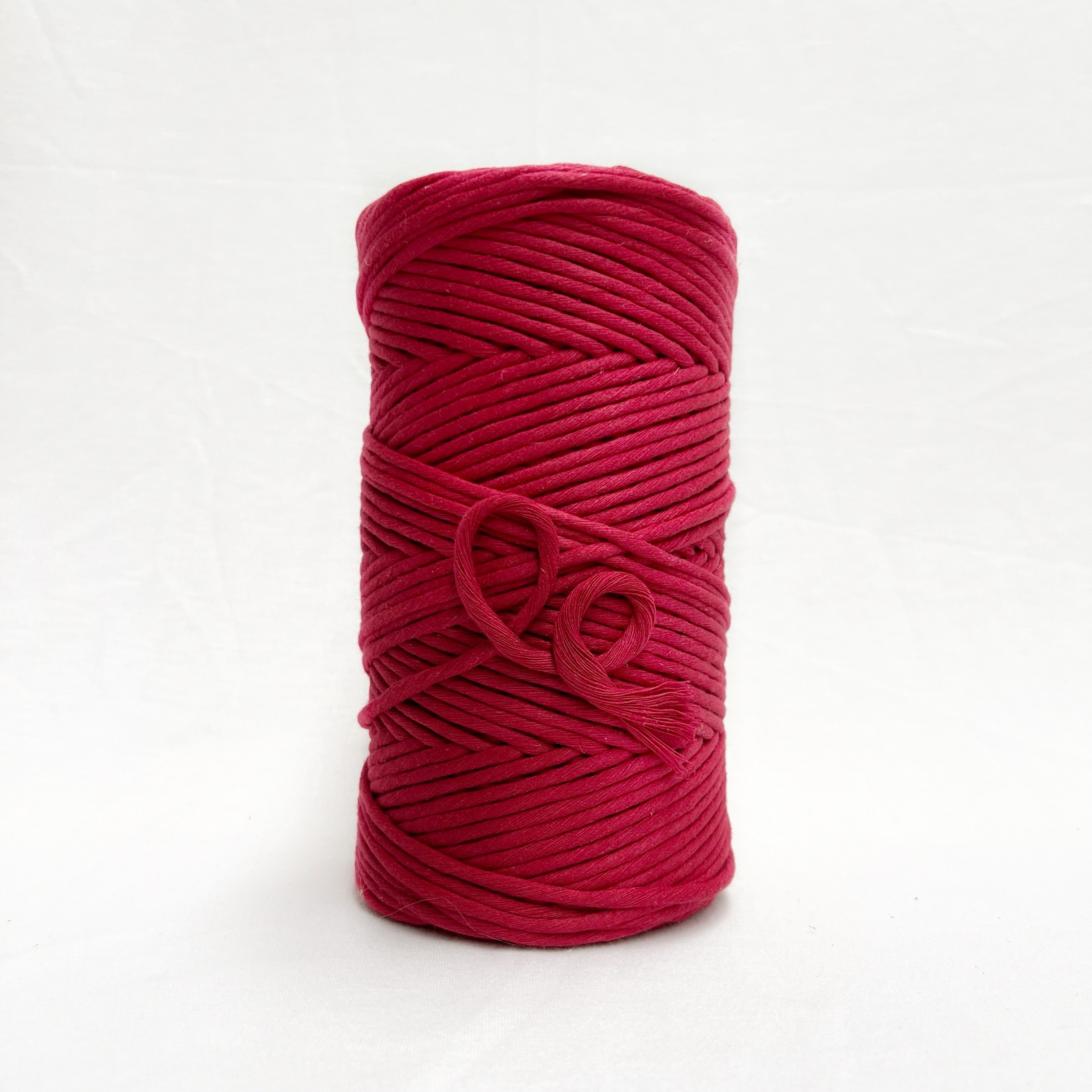 mary maker studio 1kg 5mm recycled cotton macrame string in vibrant chilli red colour buy online for macrame workshops beginners and advanced artists