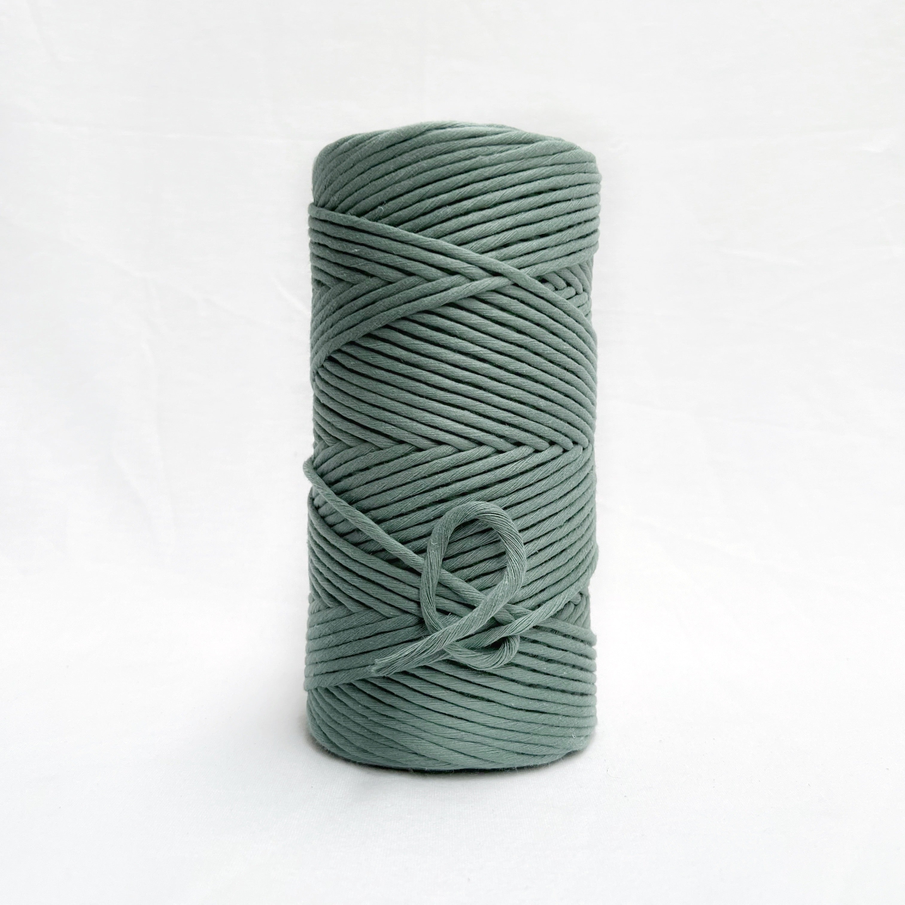 mary maker studio 1kg 5mm recycled cotton macrame string in dusty winter green colour buy online for macrame workshops beginners and advanced artists