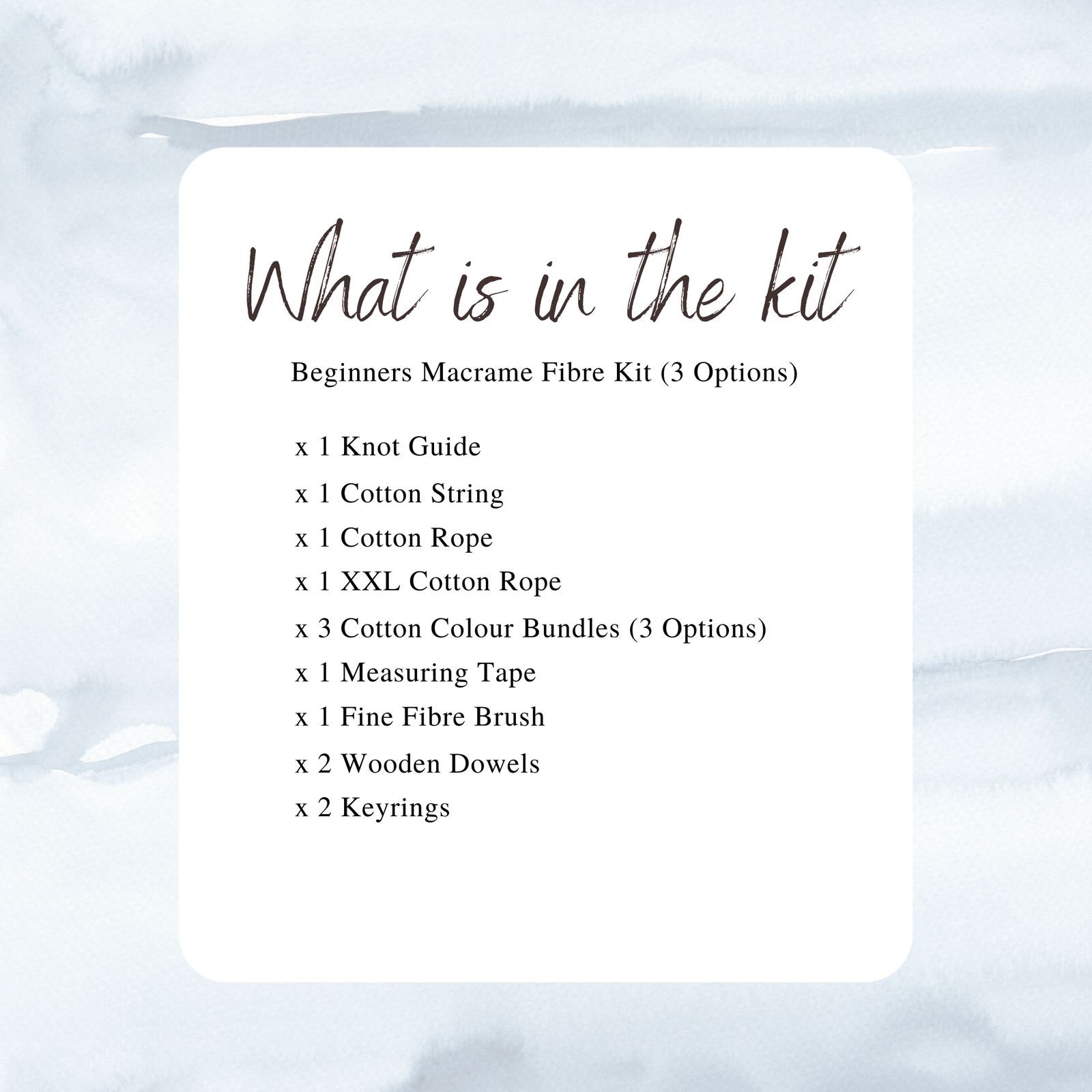 Mary Maker Studio Beginners Macrame Fibre Kit (3 Options) macrame cotton macrame rope macrame workshop macrame patterns macrame