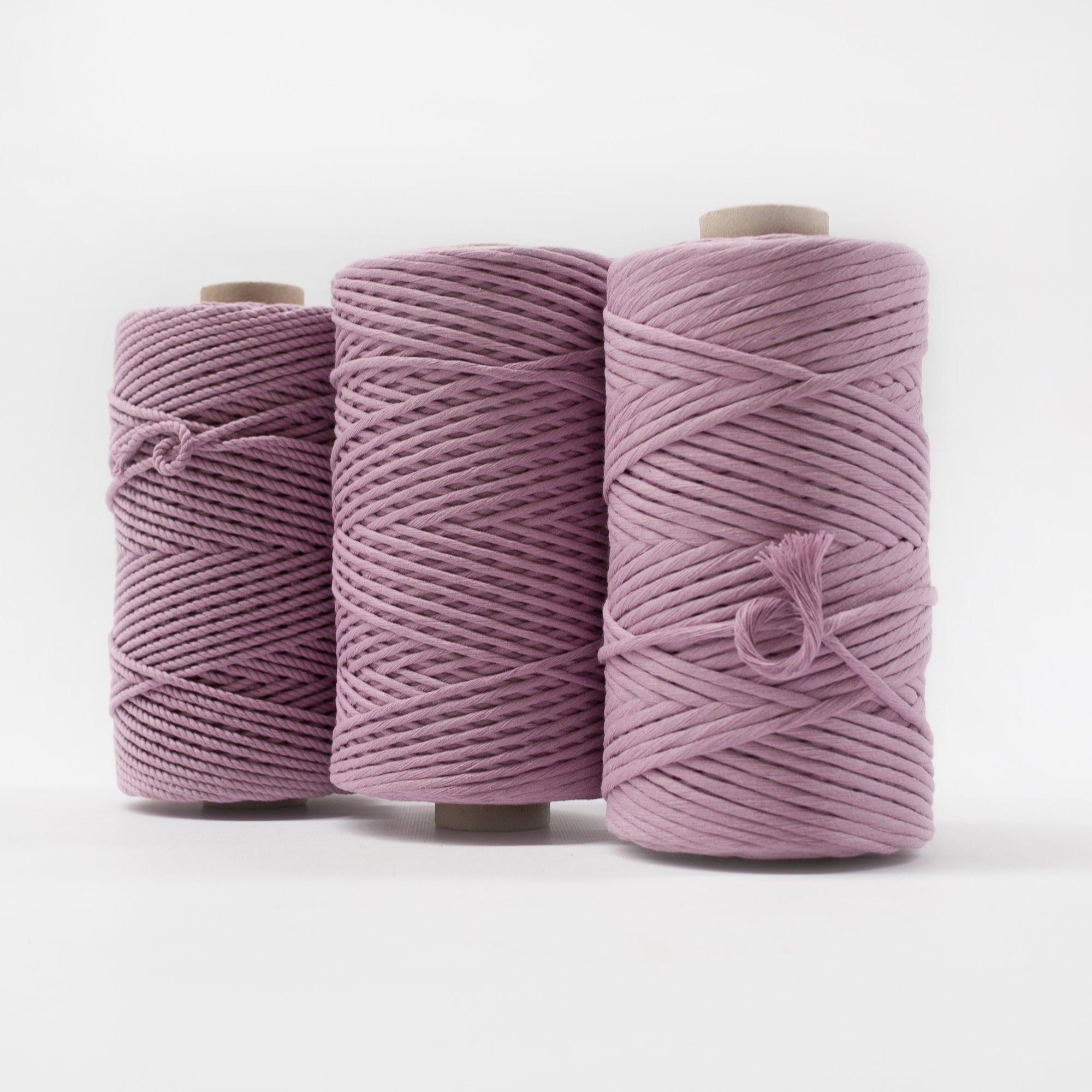 Mary Maker Studio Luxe Colour Cotton 4mm 1KG Recycled Luxe Macrame Rope // Mauve Mist macrame cotton macrame rope macrame workshop macrame patterns macrame