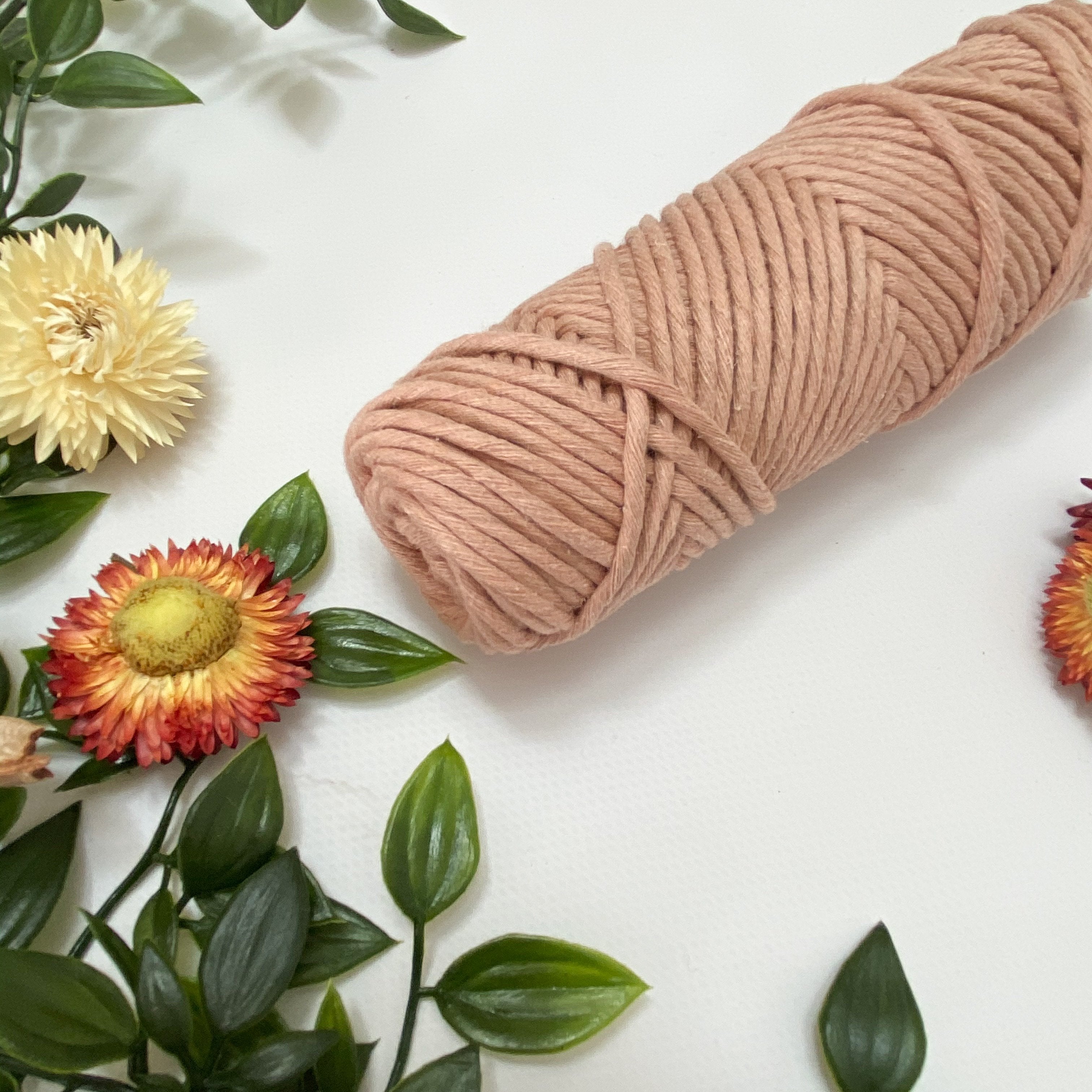 Mary Maker Studio Luxe Colour Cotton Antique Peach 3mm Minis - Luxe Cotton String (50 Colours) macrame cotton macrame rope macrame workshop macrame patterns macrame