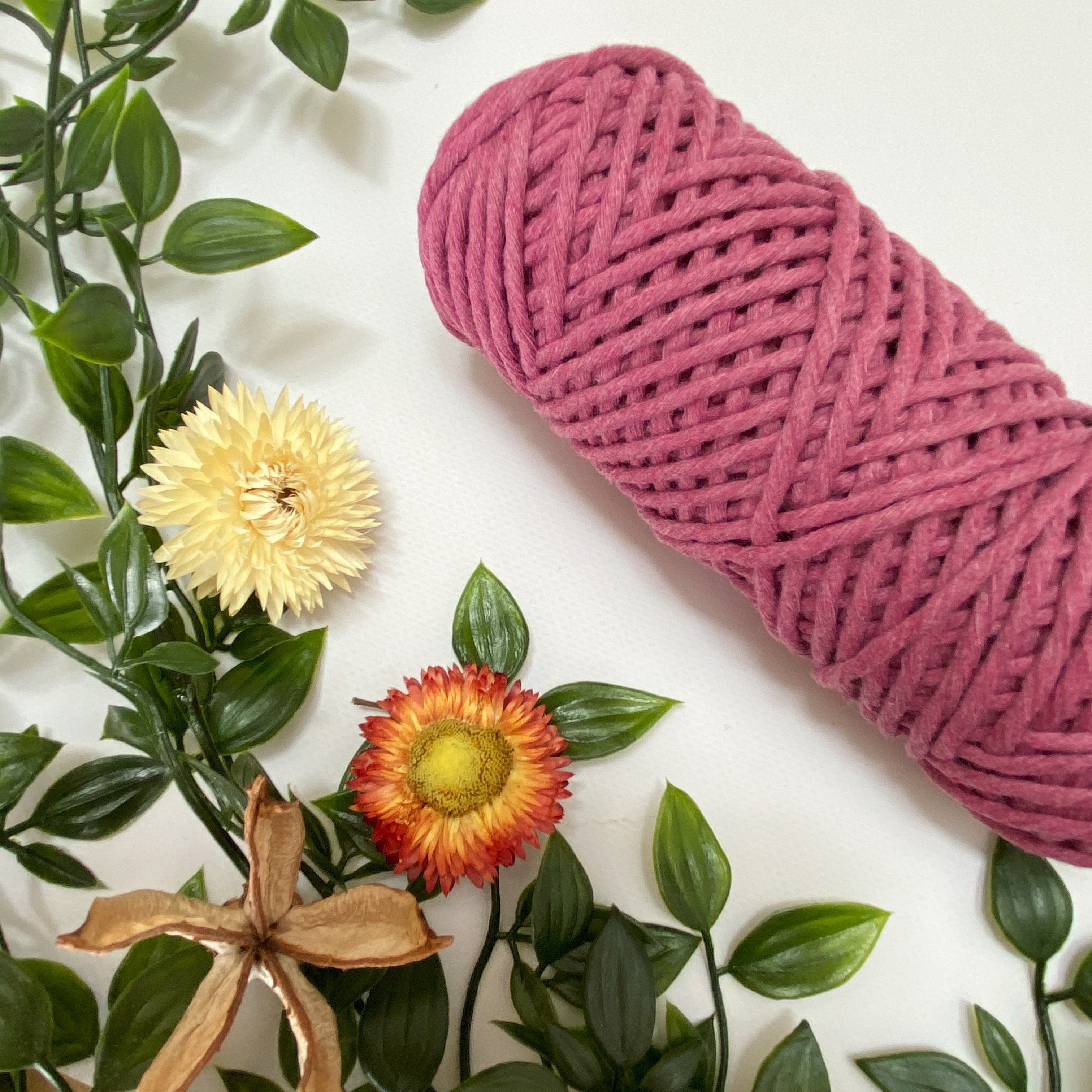 Mary Maker Studio Luxe Colour Cotton Berry 3mm Minis - Luxe Cotton String (50 Colours) macrame cotton macrame rope macrame workshop macrame patterns macrame
