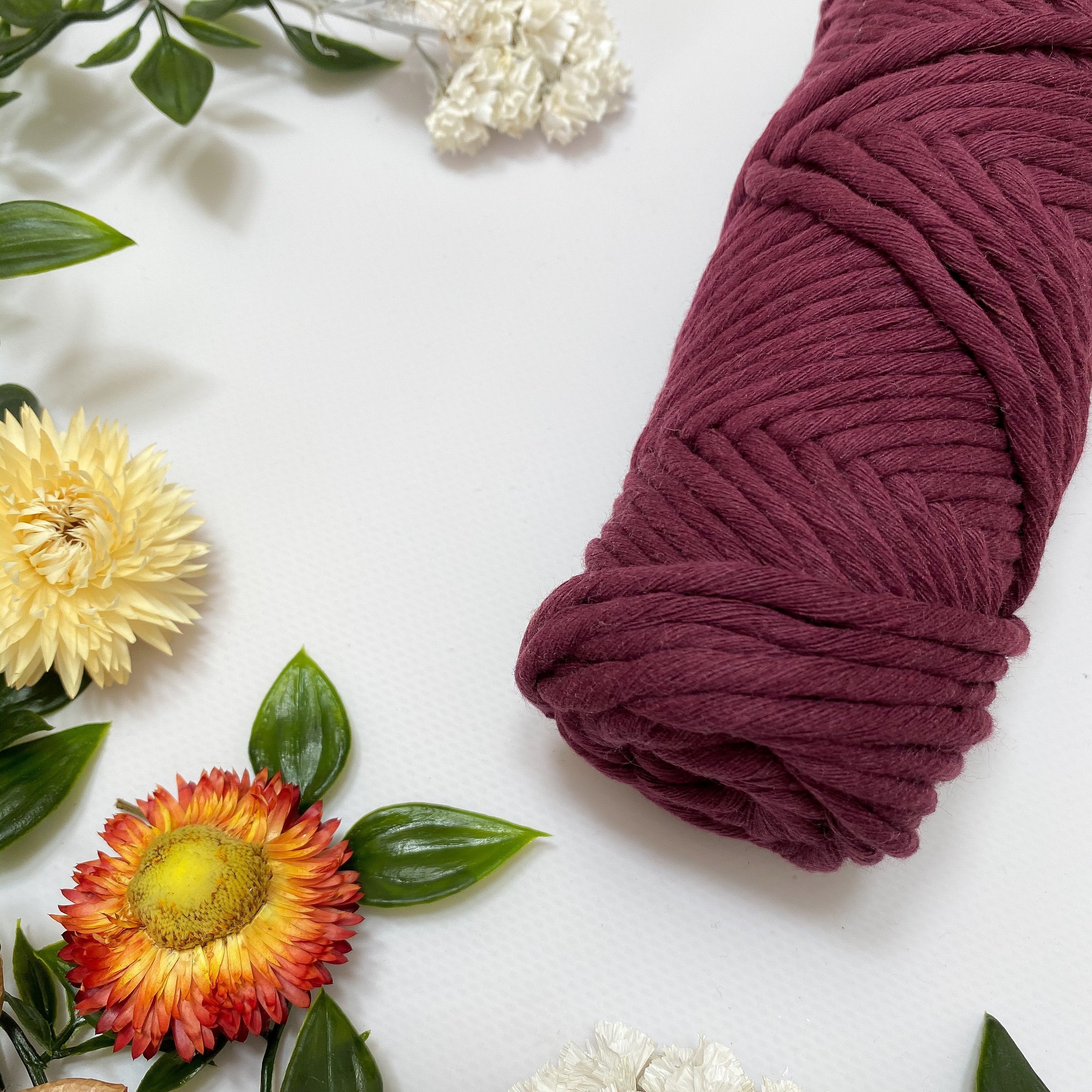 Mary Maker Studio Luxe Colour Cotton Boysenberry 5mm Minis - Luxe Cotton String (50 Colours) macrame cotton macrame rope macrame workshop macrame patterns macrame