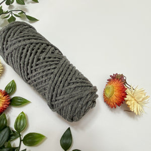 Mary Maker Studio Luxe Colour Cotton Charcoal 3mm Minis - Luxe Cotton String (50 Colours) macrame cotton macrame rope macrame workshop macrame patterns macrame