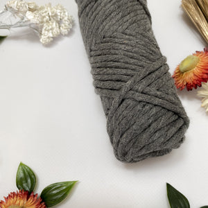 Mary Maker Studio Luxe Colour Cotton Charcoal 5mm Minis - Luxe Cotton String (50 Colours) macrame cotton macrame rope macrame workshop macrame patterns macrame
