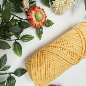 Mary Maker Studio Luxe Colour Cotton Daffodil 3mm Minis - Luxe Cotton String (50 Colours) macrame cotton macrame rope macrame workshop macrame patterns macrame
