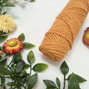 Mary Maker Studio Luxe Colour Cotton Dusty Mustard 3mm Minis - Luxe Cotton String (50 Colours) macrame cotton macrame rope macrame workshop macrame patterns macrame