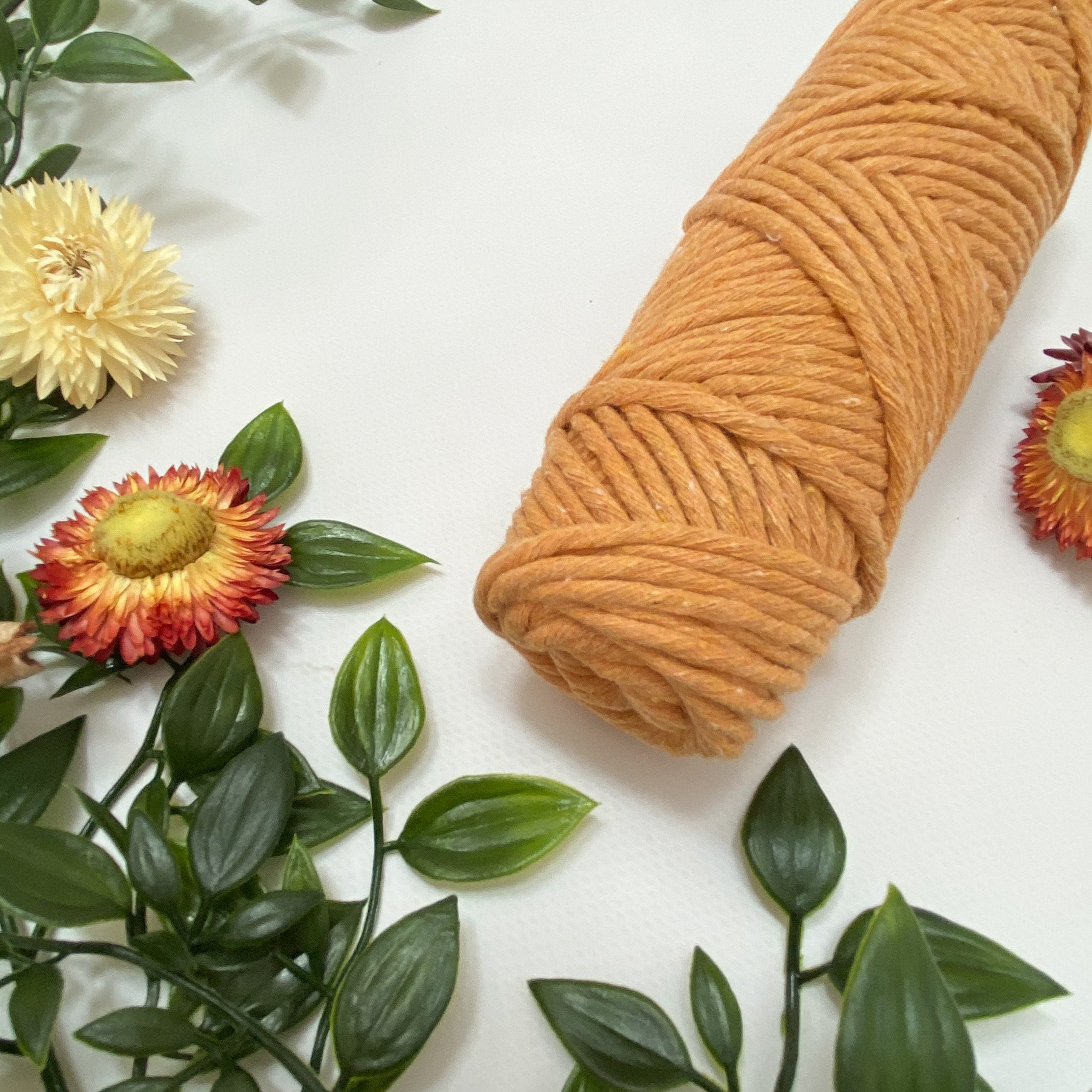 Mary Maker Studio Luxe Colour Cotton Dusty Mustard 3mm Minis - Luxe Cotton String (50 Colours) macrame cotton macrame rope macrame workshop macrame patterns macrame