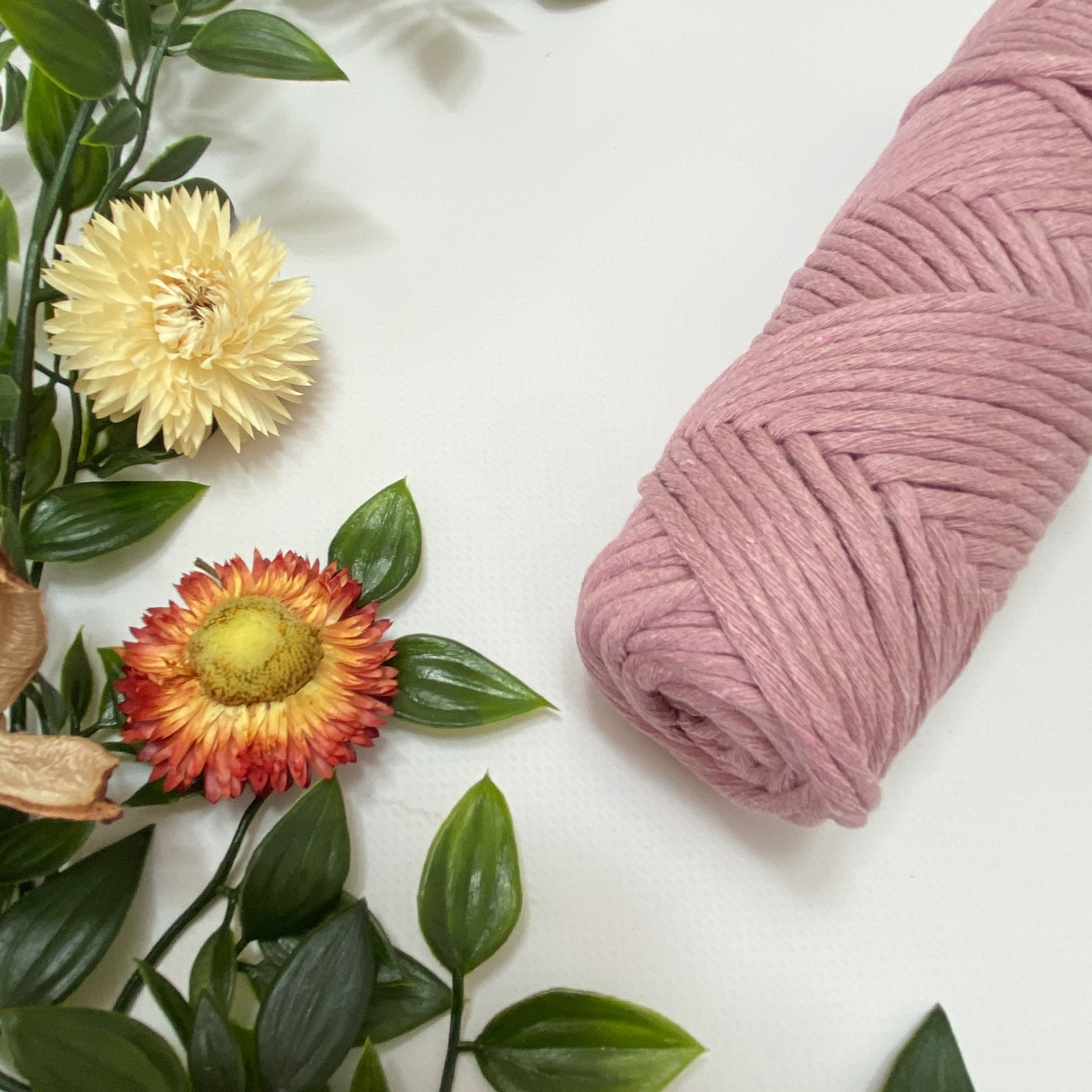 Mary Maker Studio Luxe Colour Cotton Dusty Rose 3mm Minis - Luxe Cotton String (50 Colours) macrame cotton macrame rope macrame workshop macrame patterns macrame
