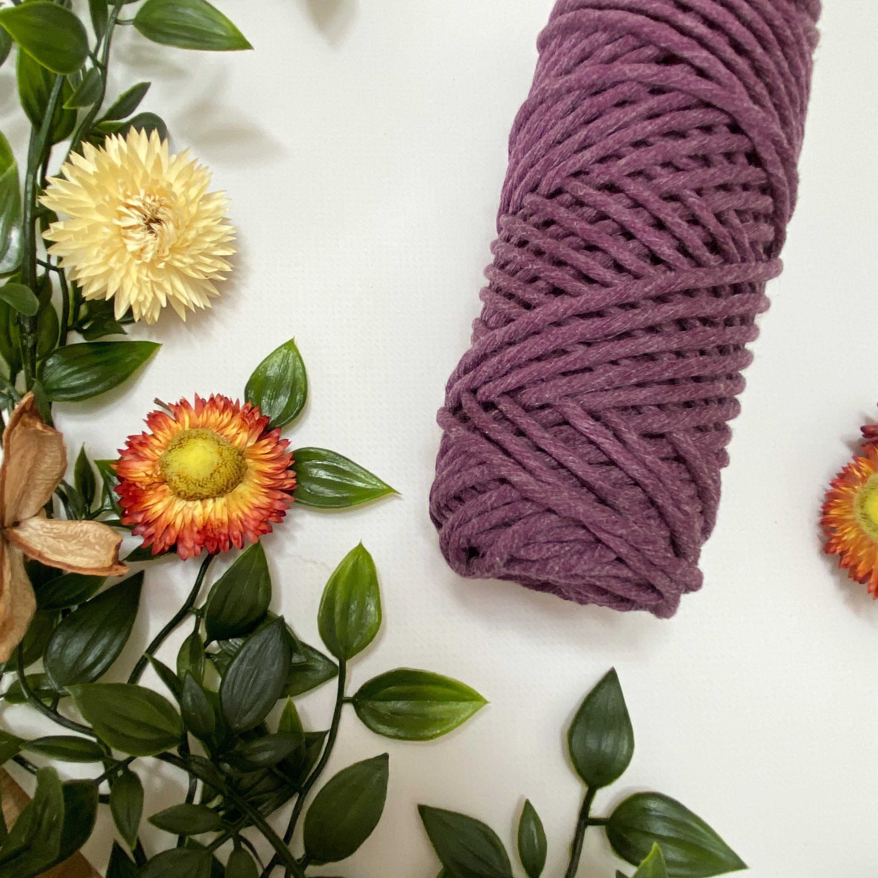 Mary Maker Studio Luxe Colour Cotton Grape 3mm Minis - Luxe Cotton String (50 Colours) macrame cotton macrame rope macrame workshop macrame patterns macrame