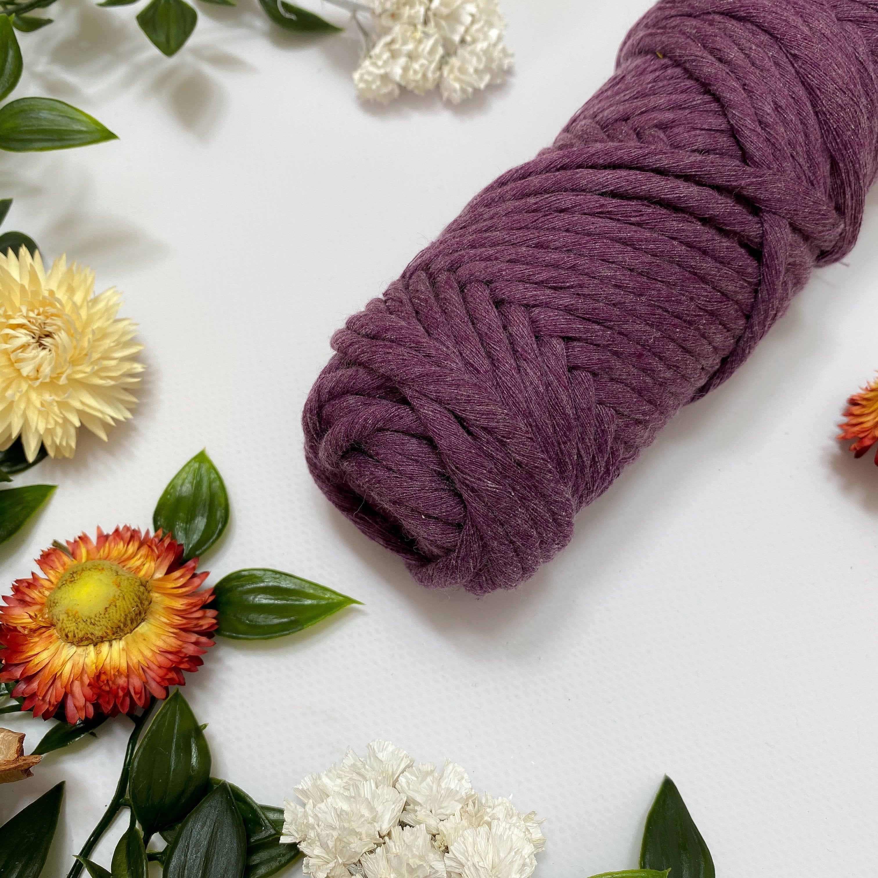 Mary Maker Studio Luxe Colour Cotton Grape 5mm Minis - Luxe Cotton String (50 Colours) macrame cotton macrame rope macrame workshop macrame patterns macrame
