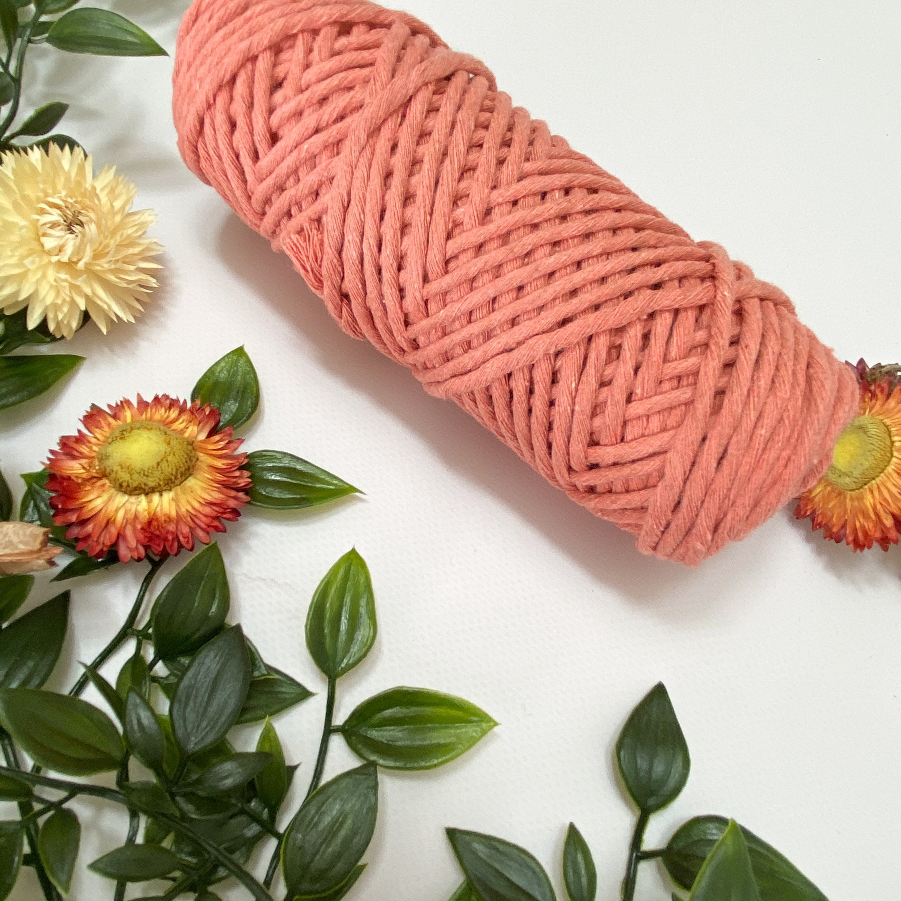 Mary Maker Studio Luxe Colour Cotton Guava 3mm Minis - Luxe Cotton String (50 Colours) macrame cotton macrame rope macrame workshop macrame patterns macrame