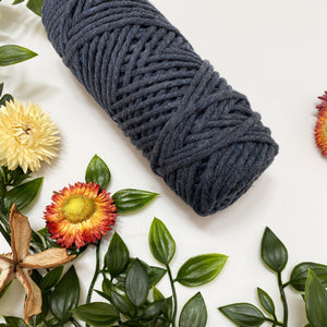Mary Maker Studio Luxe Colour Cotton Indigo 3mm Minis - Luxe Cotton String (50 Colours) macrame cotton macrame rope macrame workshop macrame patterns macrame