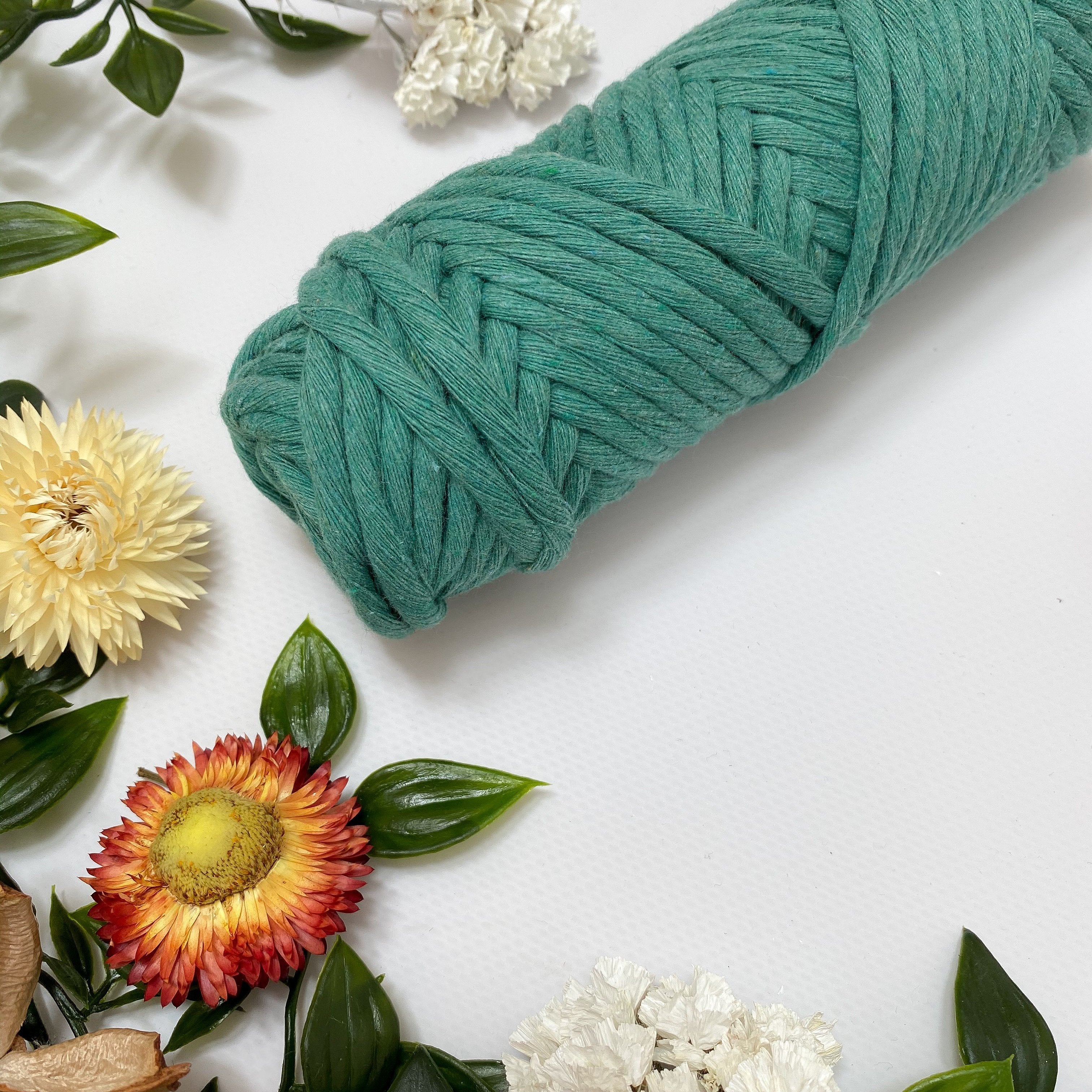 Mary Maker Studio Luxe Colour Cotton Jewel Green 5mm Minis - Luxe Cotton String (50 Colours) macrame cotton macrame rope macrame workshop macrame patterns macrame