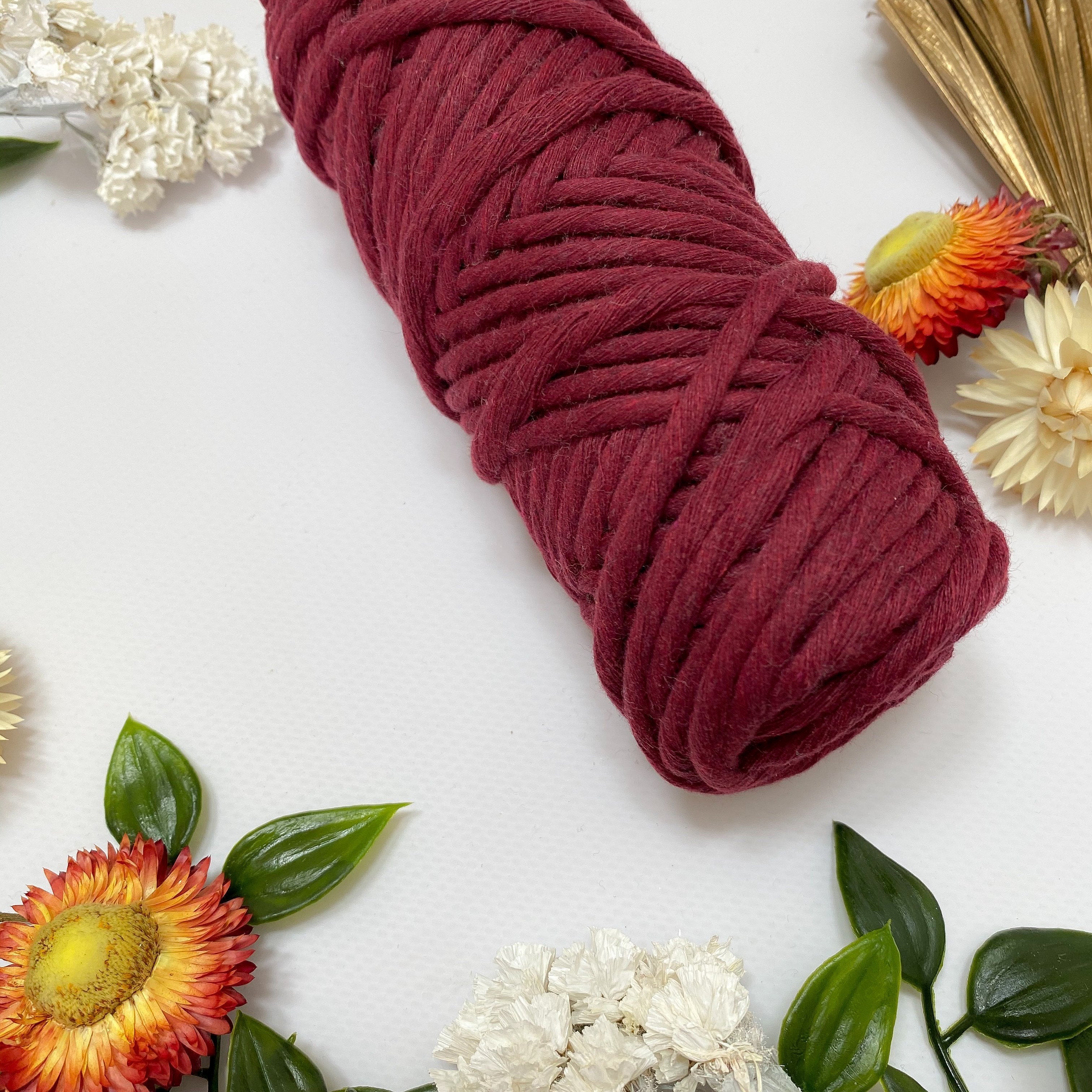 Mary Maker Studio Luxe Colour Cotton Merlot 5mm Minis - Luxe Cotton String (50 Colours) macrame cotton macrame rope macrame workshop macrame patterns macrame