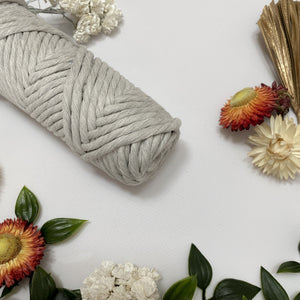 Mary Maker Studio Luxe Colour Cotton Mist Grey 5mm Minis - Luxe Cotton String (50 Colours) macrame cotton macrame rope macrame workshop macrame patterns macrame