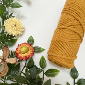 Mary Maker Studio Luxe Colour Cotton Mustard 3mm Minis - Luxe Cotton String (50 Colours) macrame cotton macrame rope macrame workshop macrame patterns macrame
