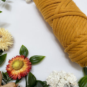 Mary Maker Studio Luxe Colour Cotton Mustard 5mm Minis - Luxe Cotton String (50 Colours) macrame cotton macrame rope macrame workshop macrame patterns macrame