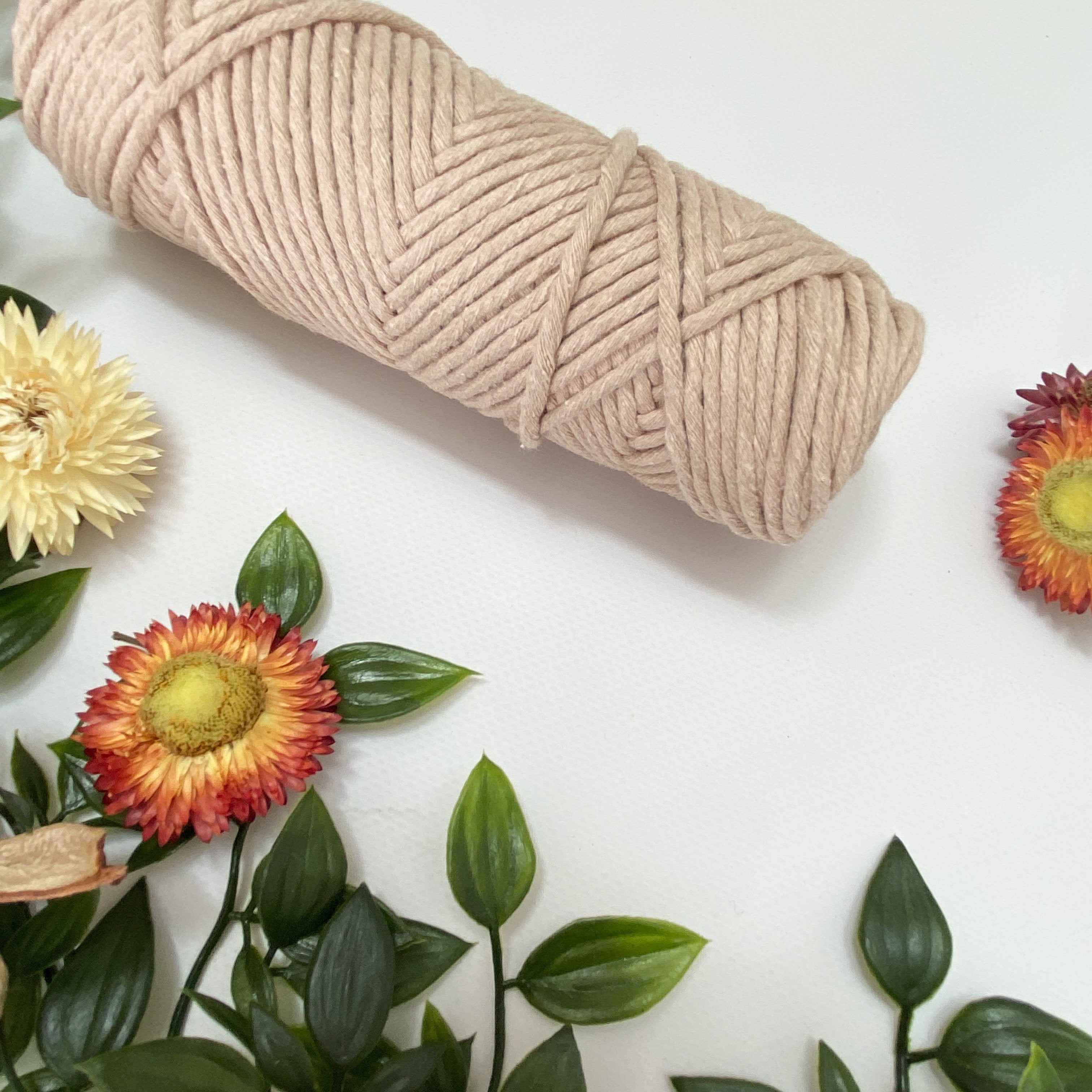 Mary Maker Studio Luxe Colour Cotton Nude 3mm Minis - Luxe Cotton String (50 Colours) macrame cotton macrame rope macrame workshop macrame patterns macrame