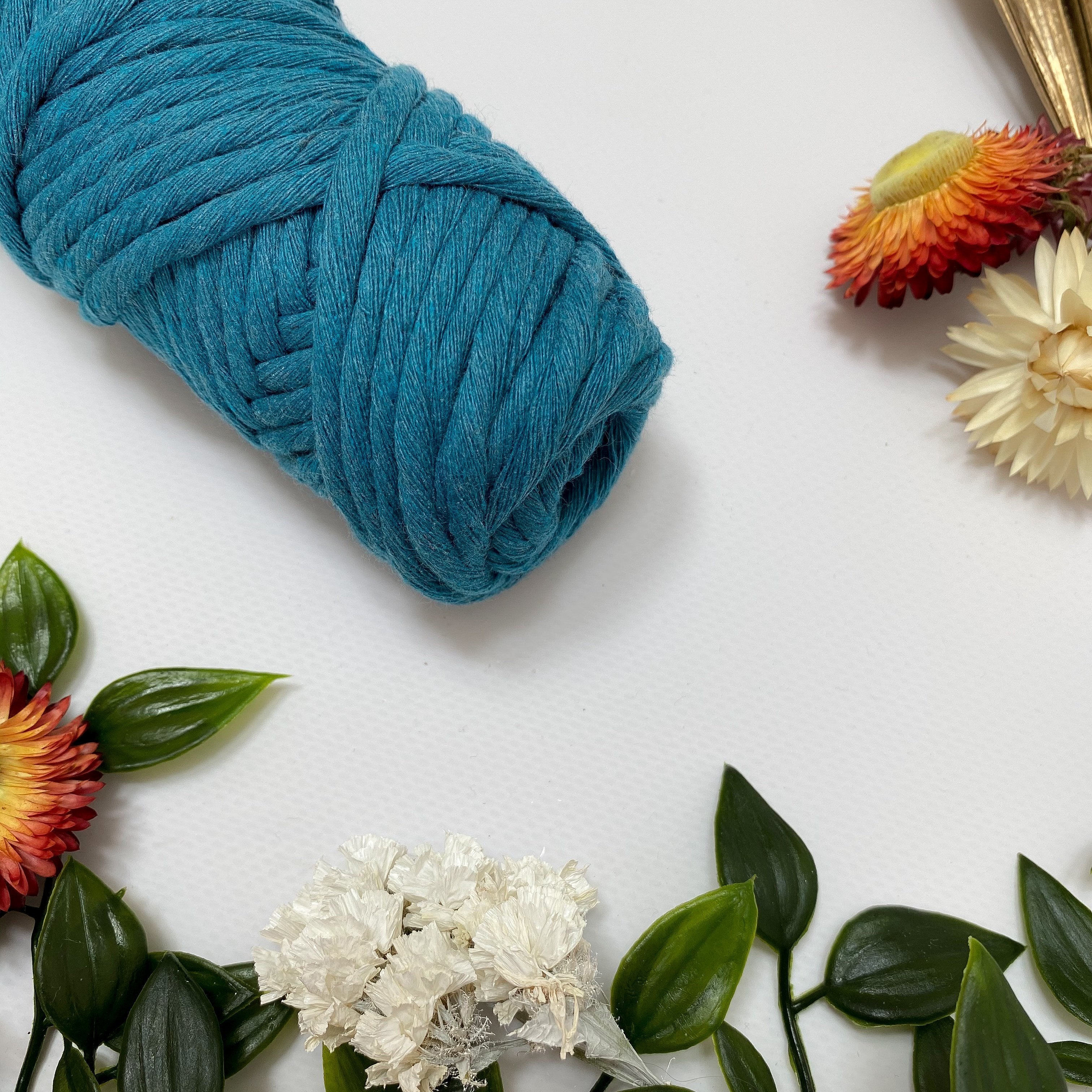 Mary Maker Studio Luxe Colour Cotton Peacock Blue 5mm Minis - Luxe Cotton String (50 Colours) macrame cotton macrame rope macrame workshop macrame patterns macrame