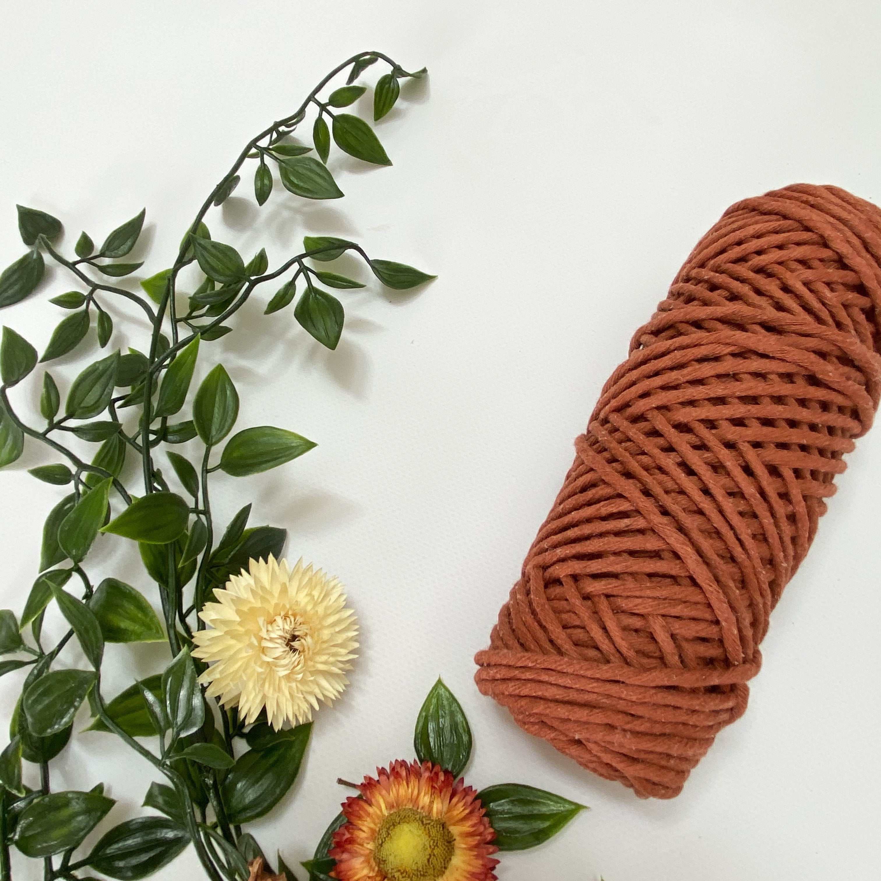 Mary Maker Studio Luxe Colour Cotton Rust 3mm Minis - Luxe Cotton String (50 Colours) macrame cotton macrame rope macrame workshop macrame patterns macrame
