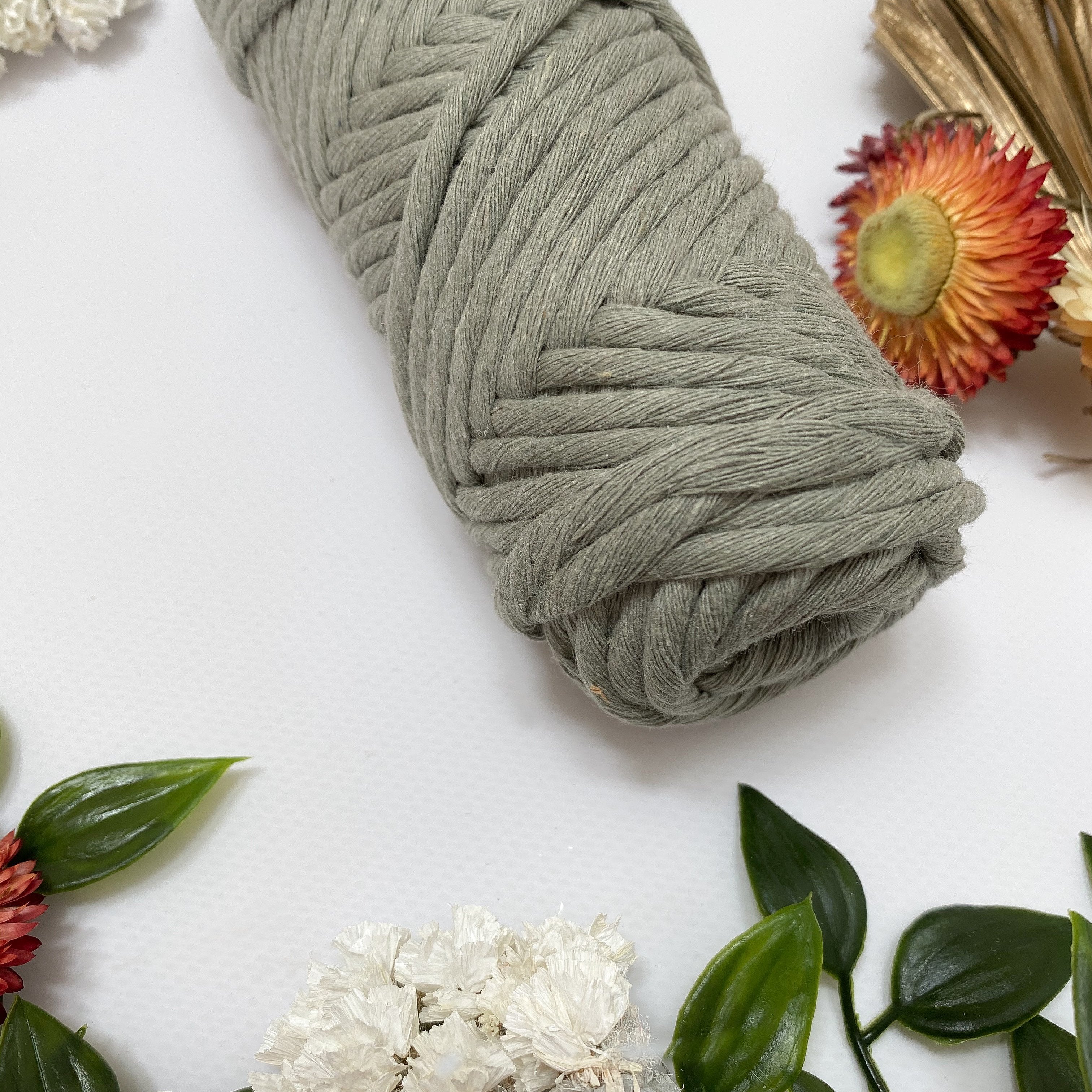Mary Maker Studio Luxe Colour Cotton Sage 5mm Minis - Luxe Cotton String (50 Colours) macrame cotton macrame rope macrame workshop macrame patterns macrame