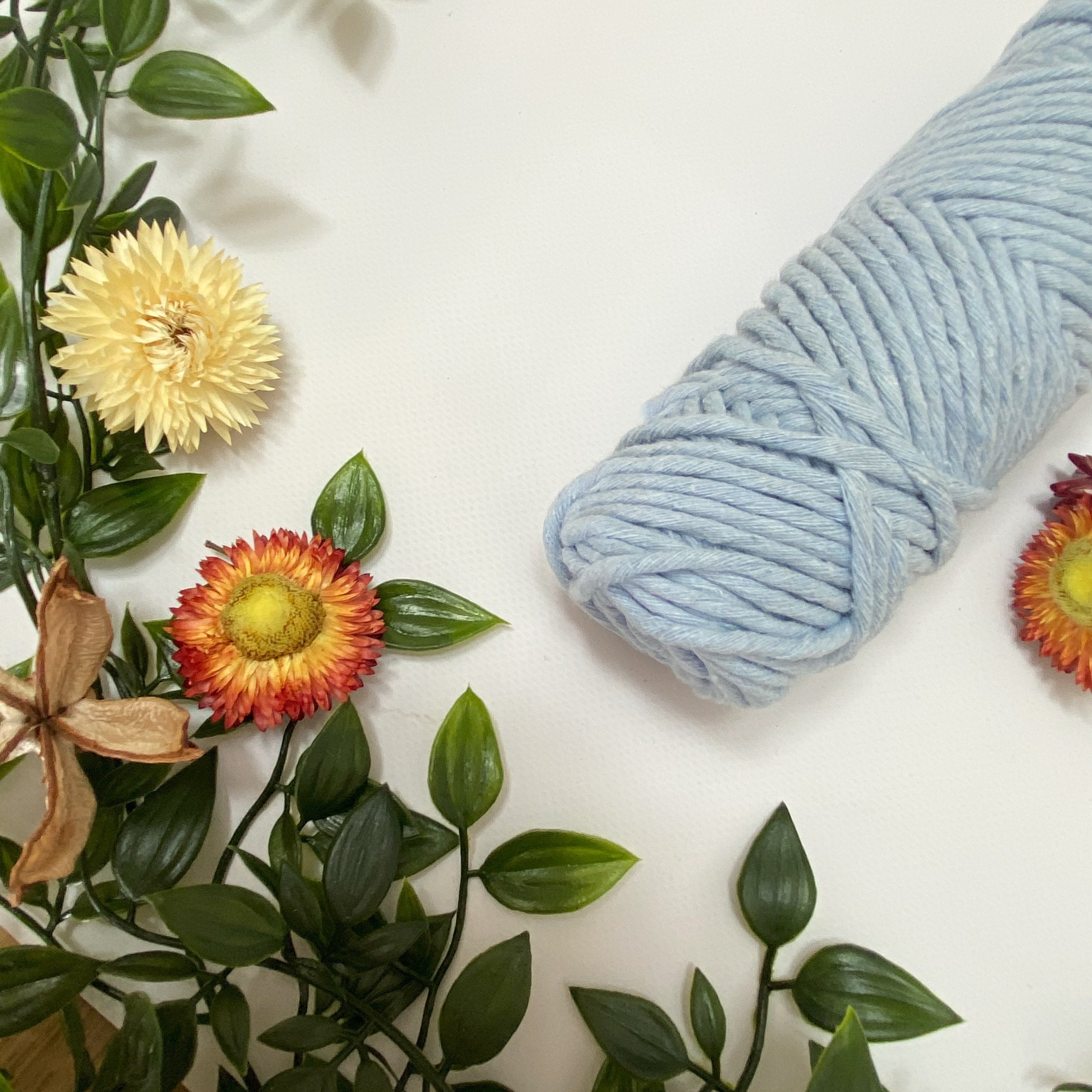 Mary Maker Studio Luxe Colour Cotton Sky Blue 3mm Minis - Luxe Cotton String (50 Colours) macrame cotton macrame rope macrame workshop macrame patterns macrame