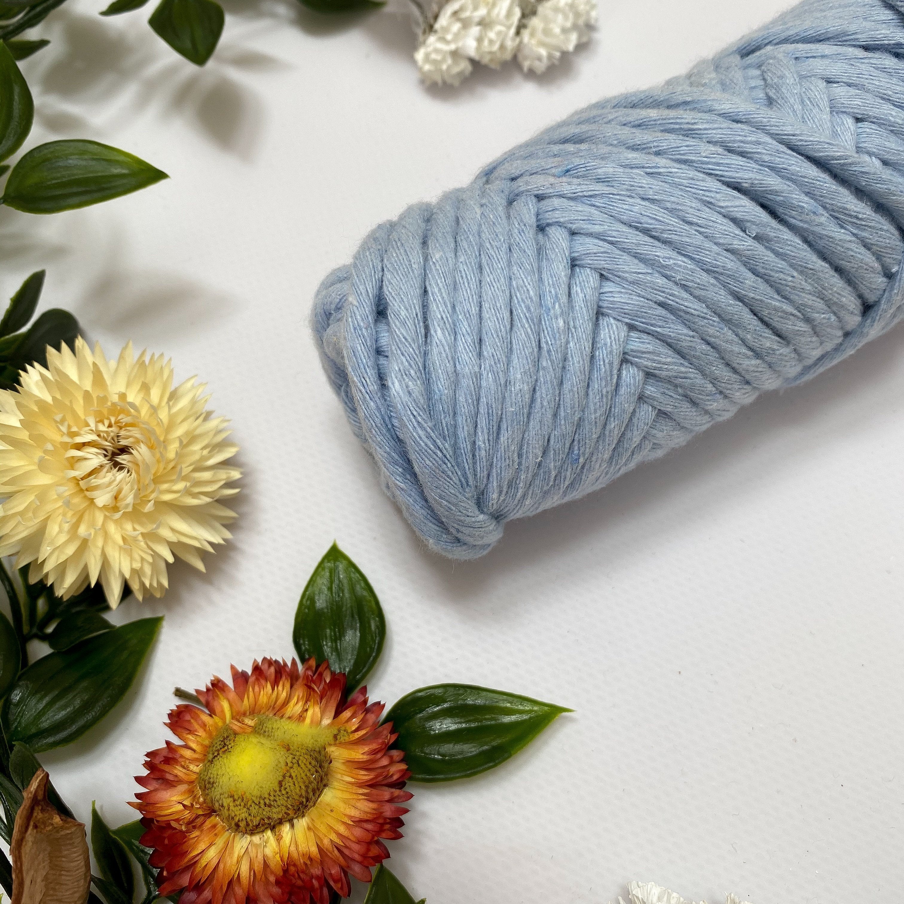 Mary Maker Studio Luxe Colour Cotton Sky Blue 5mm Minis - Luxe Cotton String (50 Colours) macrame cotton macrame rope macrame workshop macrame patterns macrame