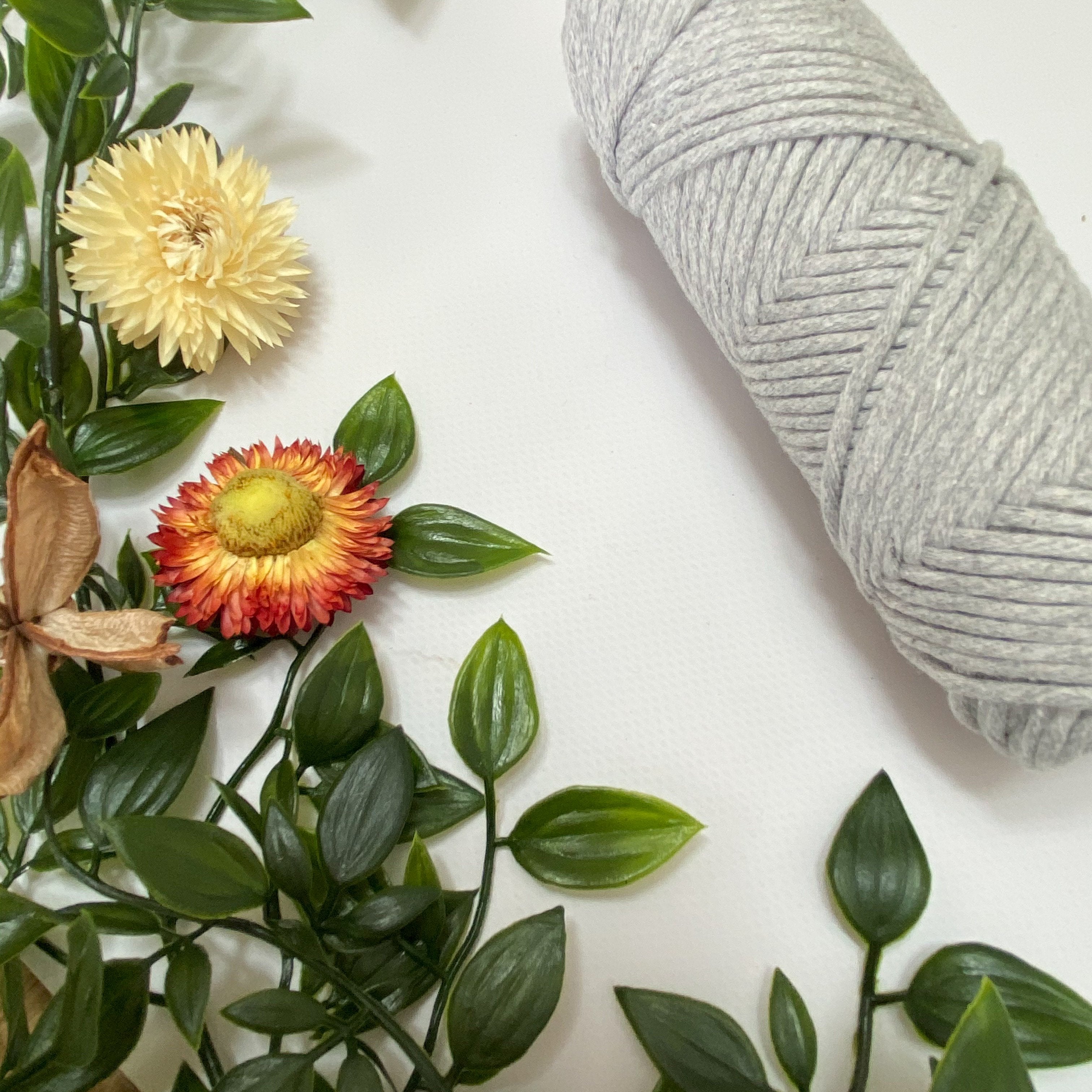 Mary Maker Studio Luxe Colour Cotton Stone Grey 3mm Minis - Luxe Cotton String (50 Colours) macrame cotton macrame rope macrame workshop macrame patterns macrame