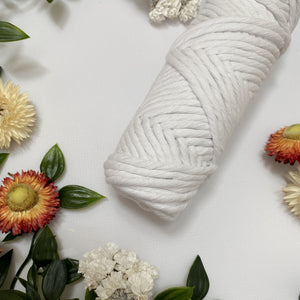 Mary Maker Studio Luxe Colour Cotton White 5mm Minis - Luxe Cotton String (50 Colours) macrame cotton macrame rope macrame workshop macrame patterns macrame