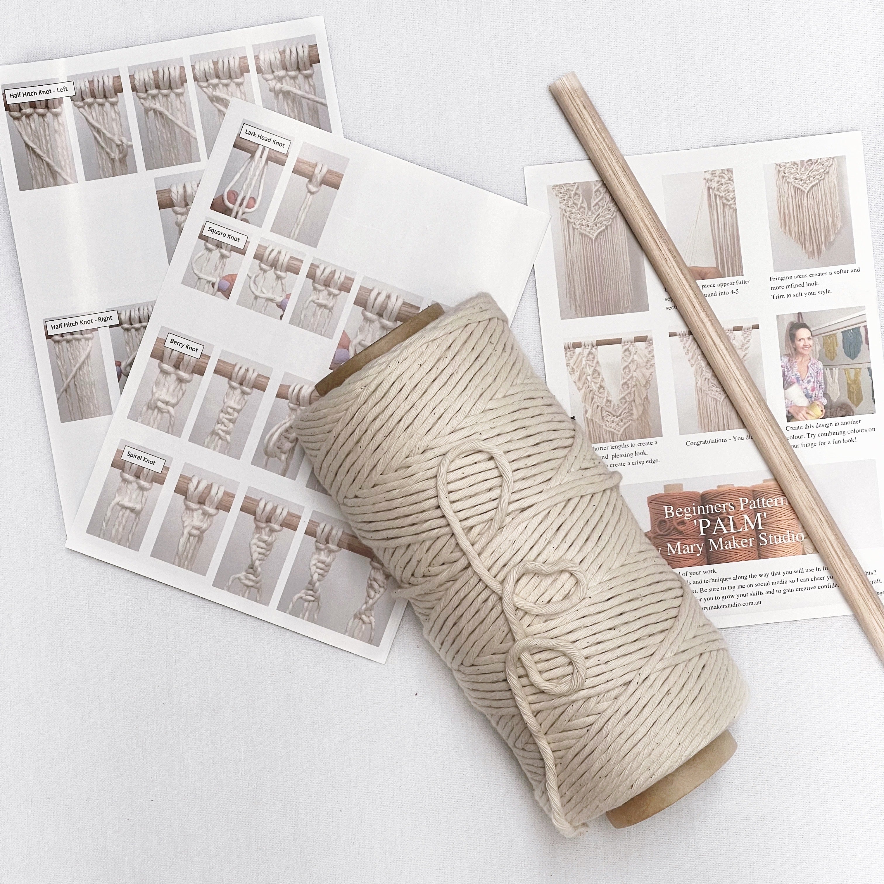 Mary Maker Studio OAK - Macrame Pattern & Supply Kit macrame cotton macrame rope macrame workshop macrame patterns macrame