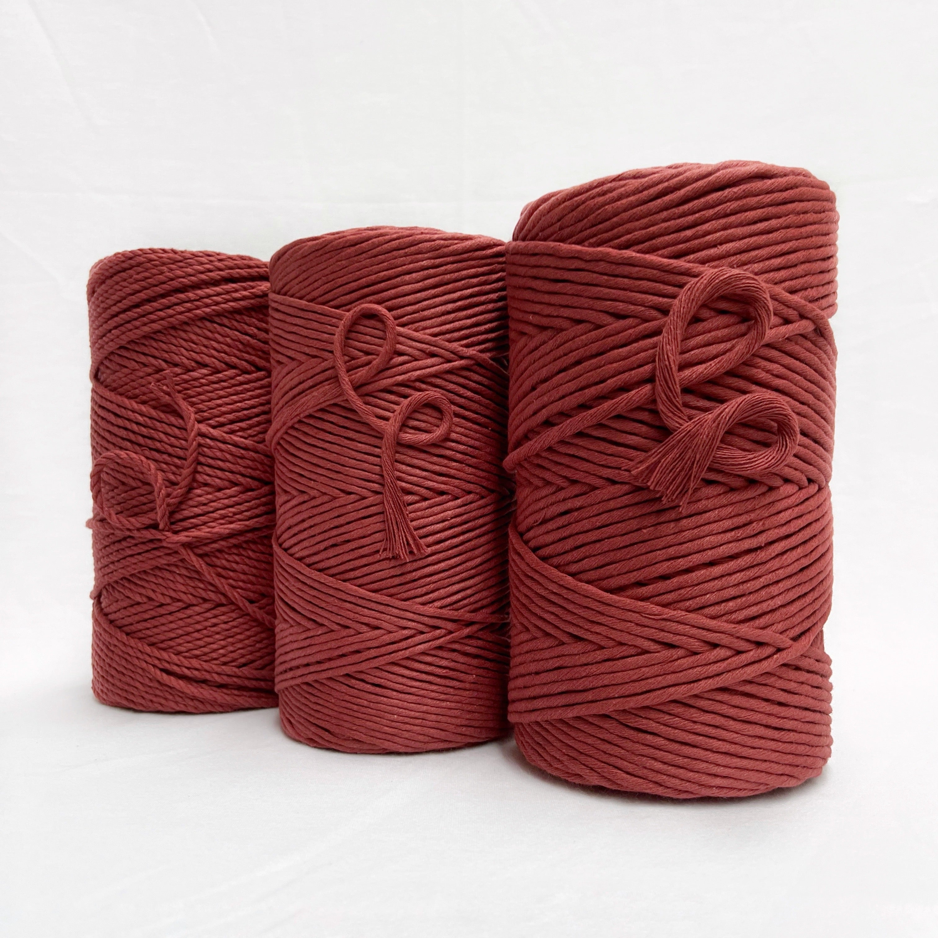 mary maker studio 1kg 5mm recycled cotton macrame string in spicy apple butter red colour buy online for macrame workshops beginners and advanced artists