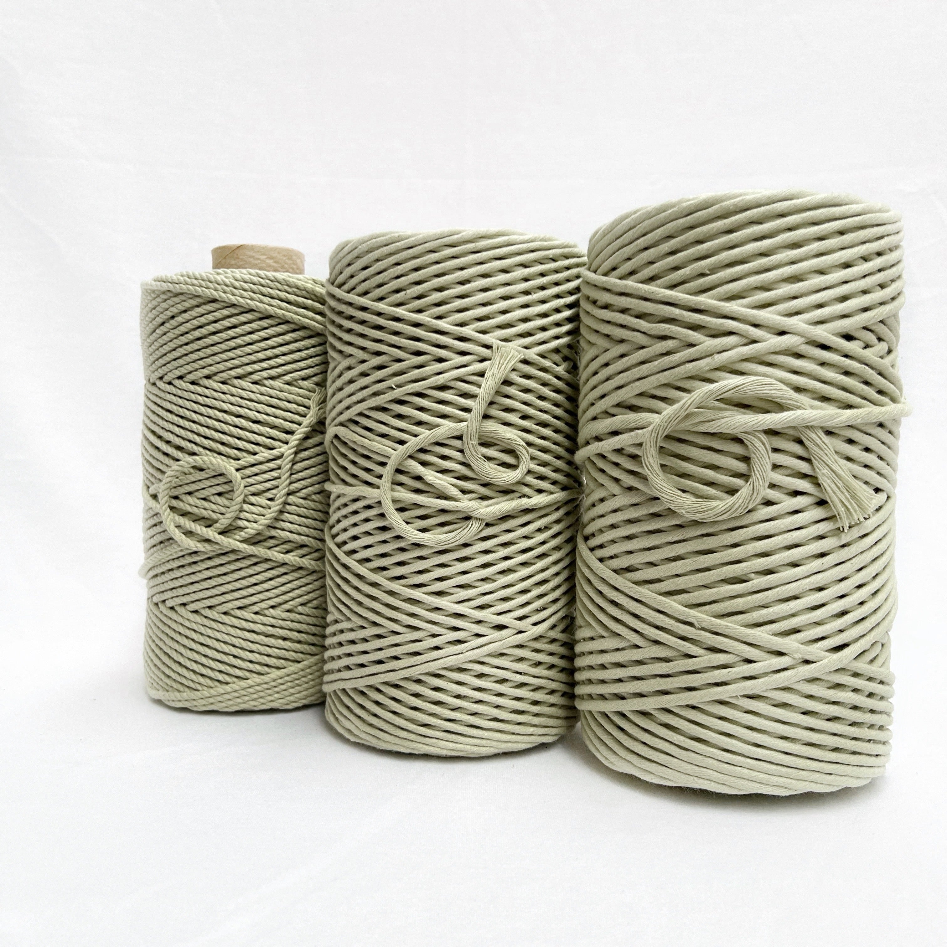 mary maker studio 1kg 5mm recycled cotton macrame string in soft green tea colour buy online for macrame workshops beginners and advanced artists