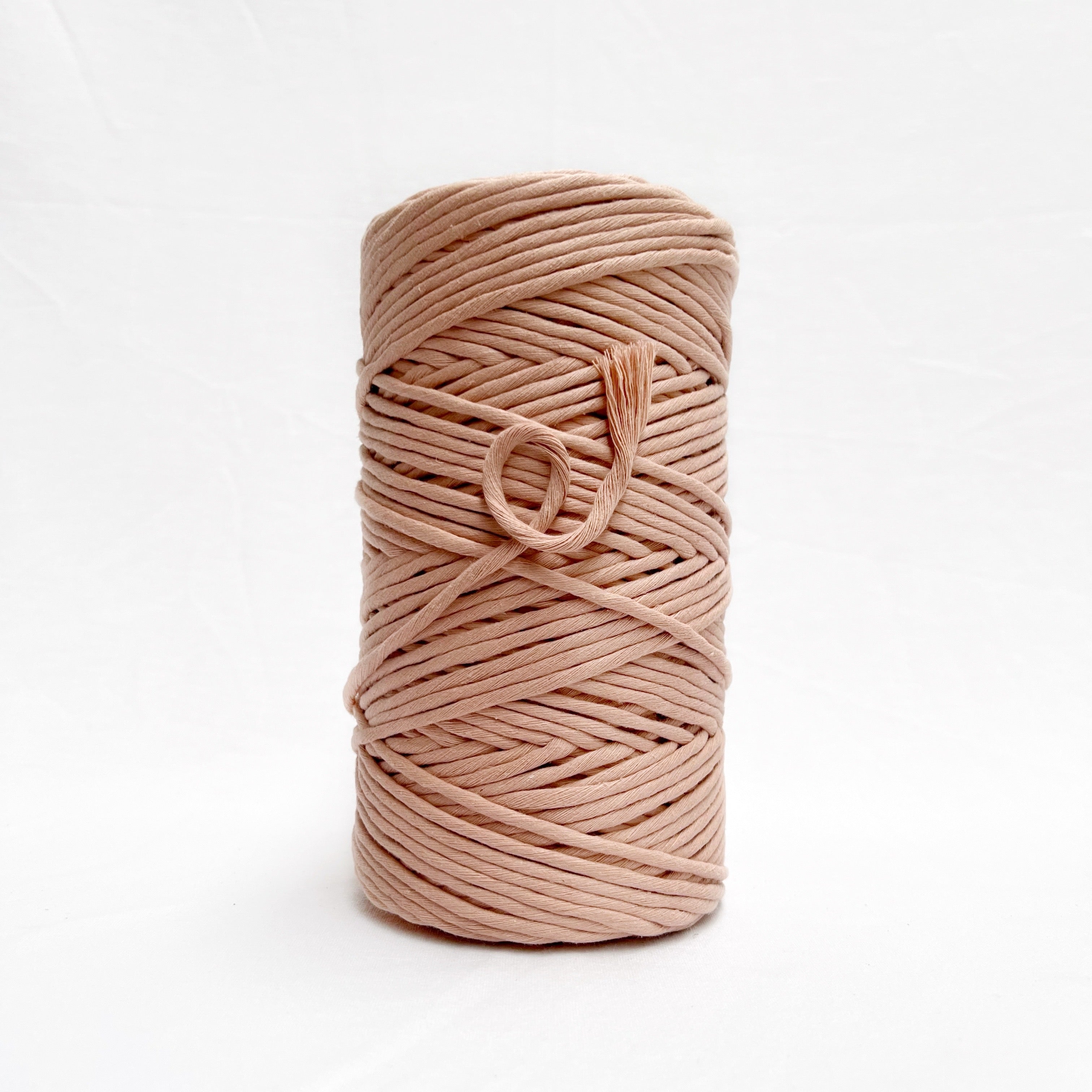 mary maker studio 1kg 5mm recycled cotton macrame string in neutral pink sand colour suitable for macrame workshops beginners and advanced artists