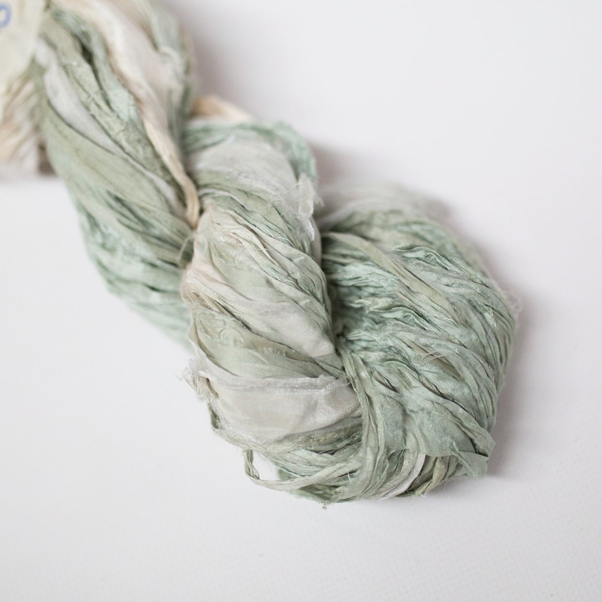Mary Maker Studio ribbons Pistachio Recycled Sari Silk Ombre' Ribbon macrame cotton macrame rope macrame workshop macrame patterns macrame