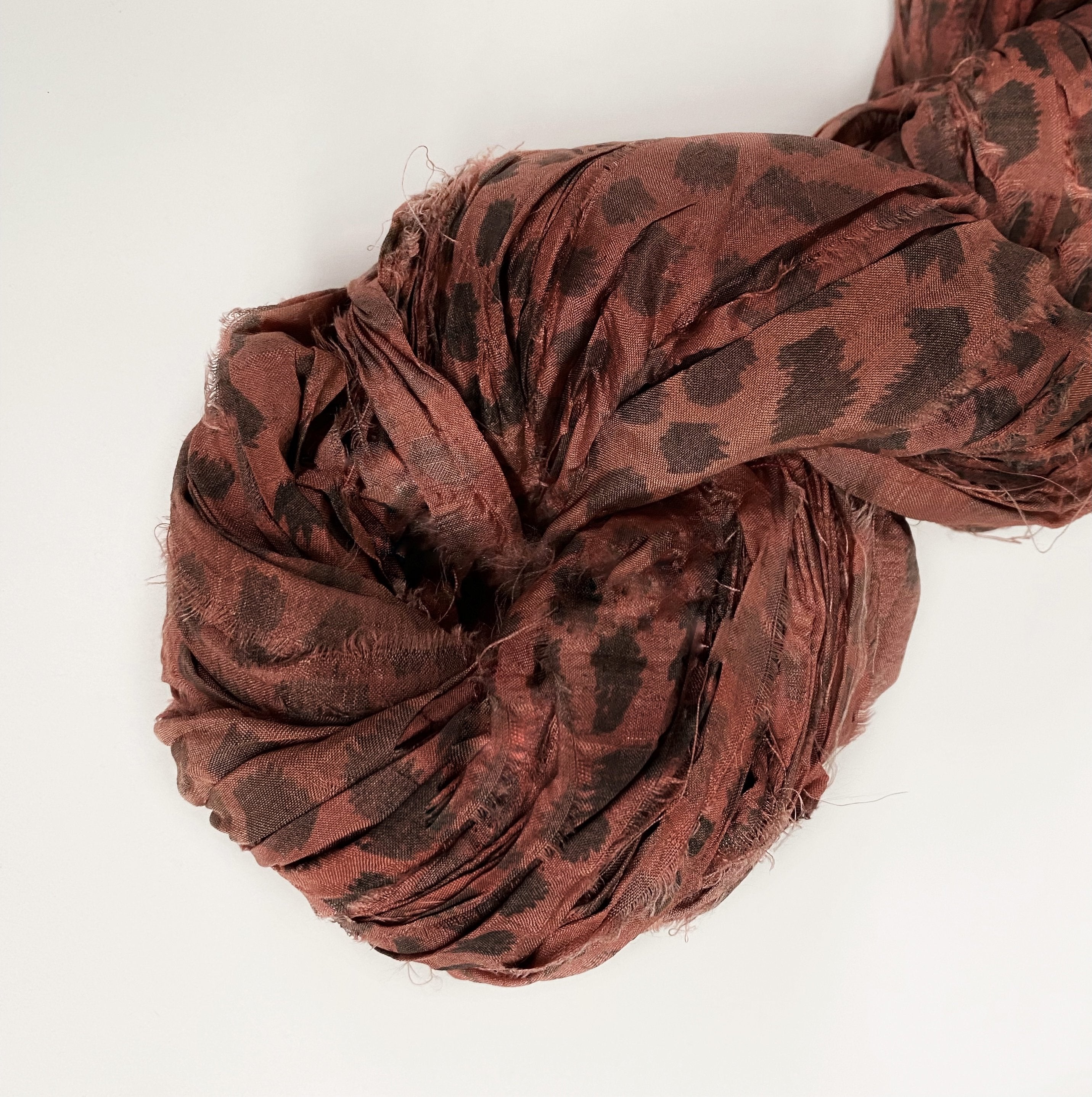 Mary Maker Studio ribbons Rust Leopard Sari Silk Leopard Ribbon macrame cotton macrame rope macrame workshop macrame patterns macrame